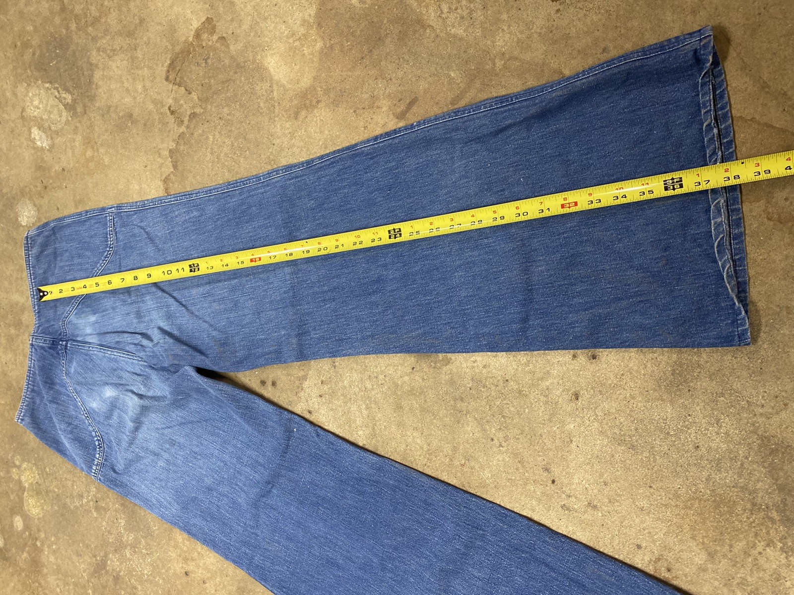 Vintage 1970s French Dressing Button Up Fly Bell Bottom Jeans 24” X 38”
