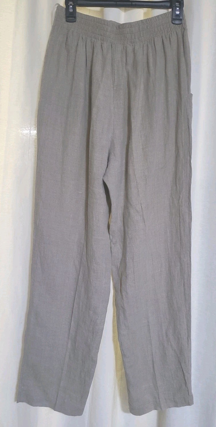 Vintage 80s Saint Germain Paris 100% Linen Waist Panel Dress Pants New Wave M