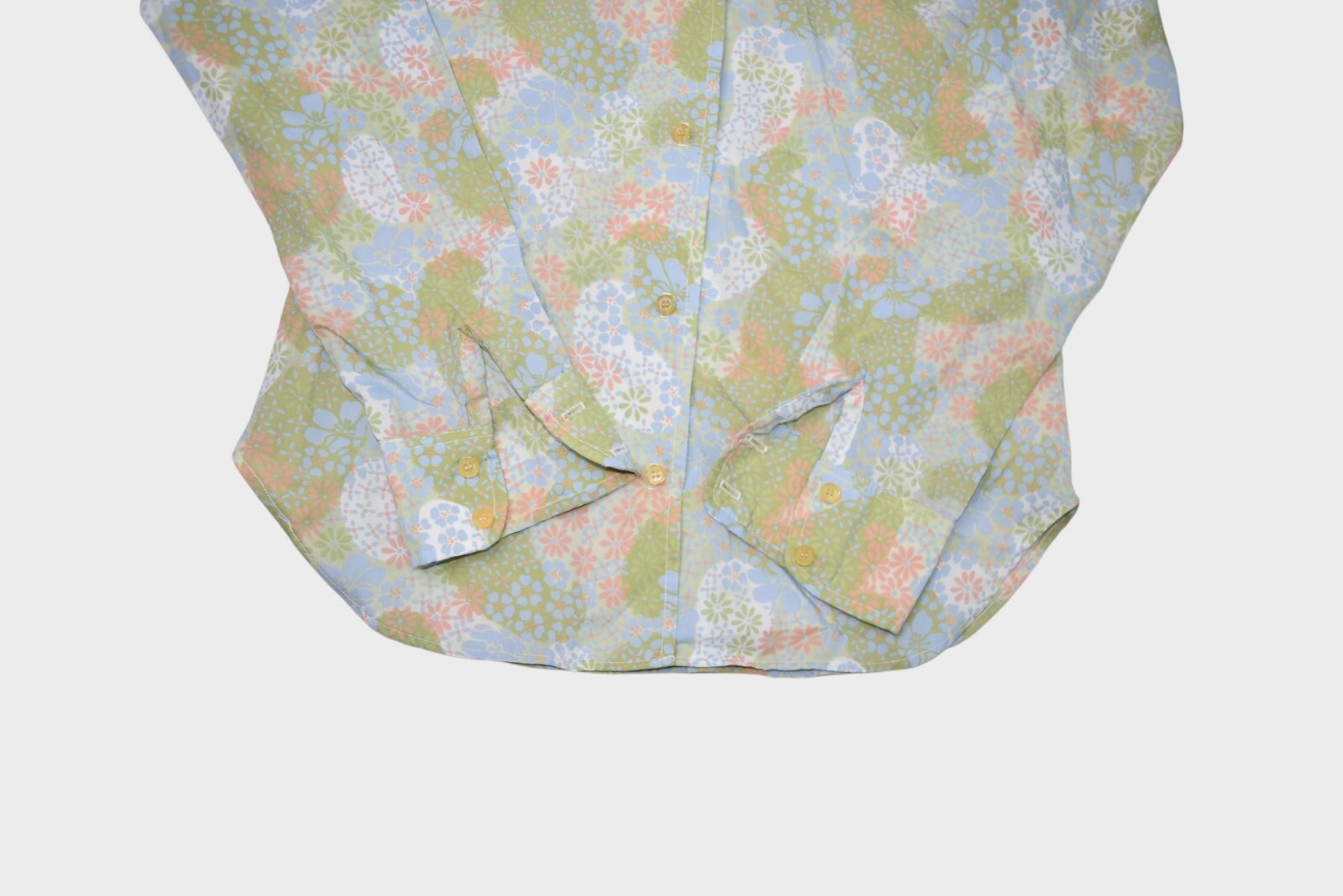 Vintage 70s Blouse Womens S 6 Floral Button Up Hippy Dagger Collar Flower Power