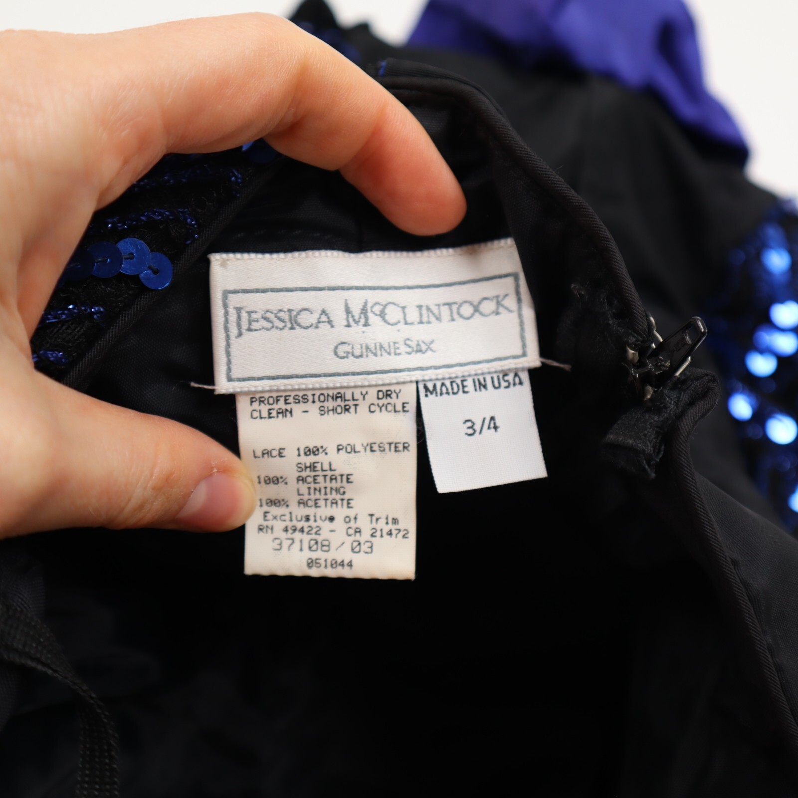 Jessica McClintock Gunne Sax Strapless Bodycon Sequin Party Formal Prom Dress