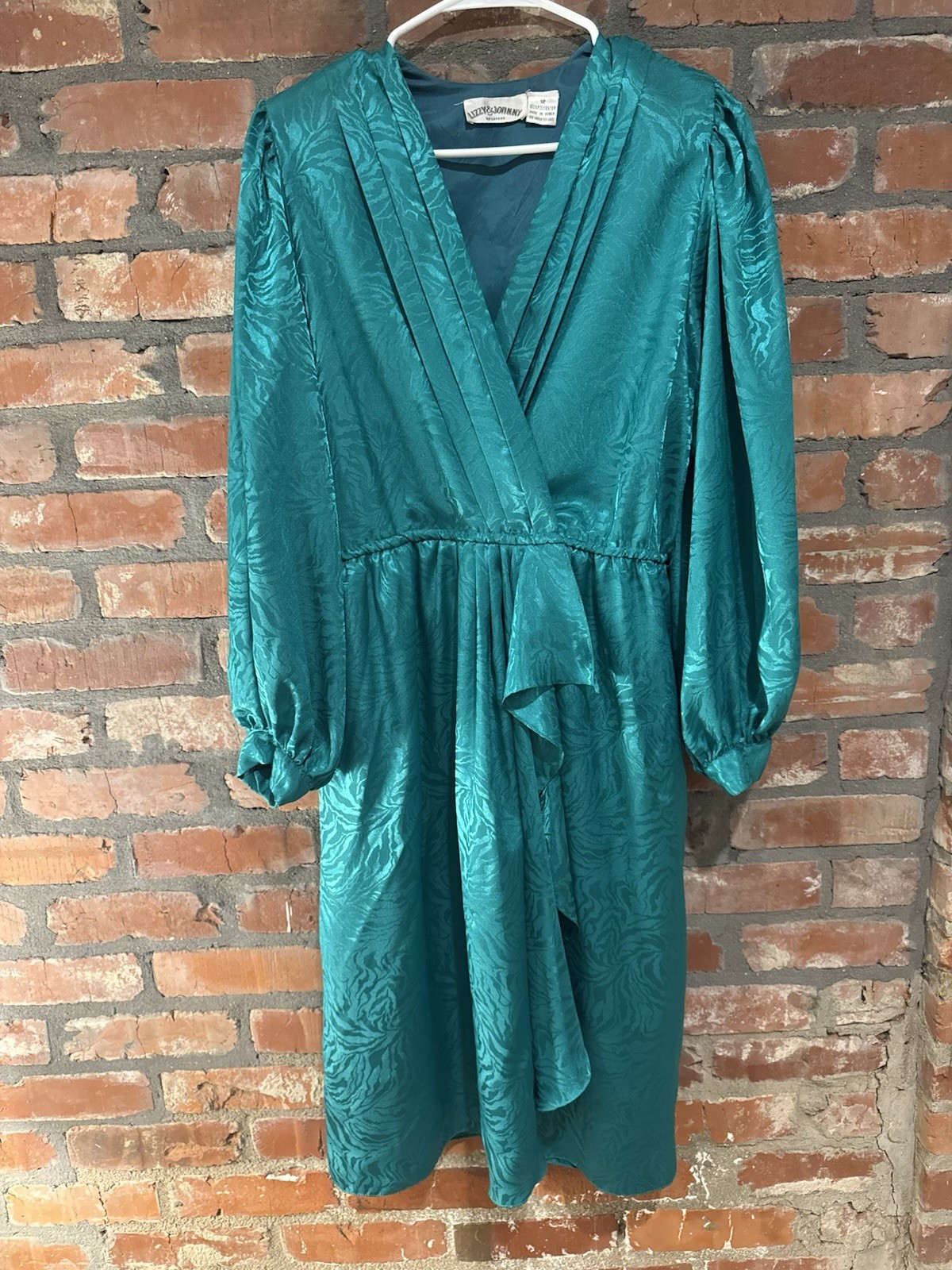 Vintage 1980s Wrap Dress Complete With Shoulder Pads And A Belt
