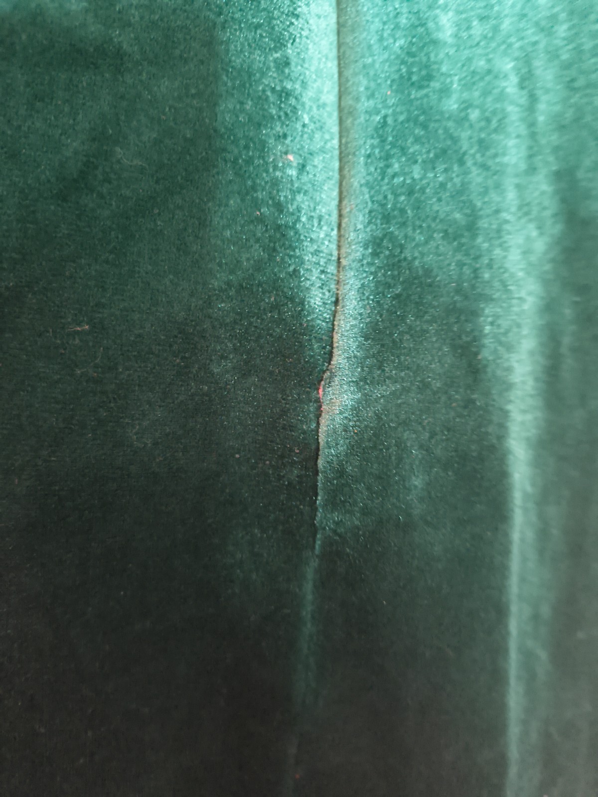 Vintage Appel Green Velvet Nightgown Plaid Ruffle Trim Cottagecore S/M -DP36