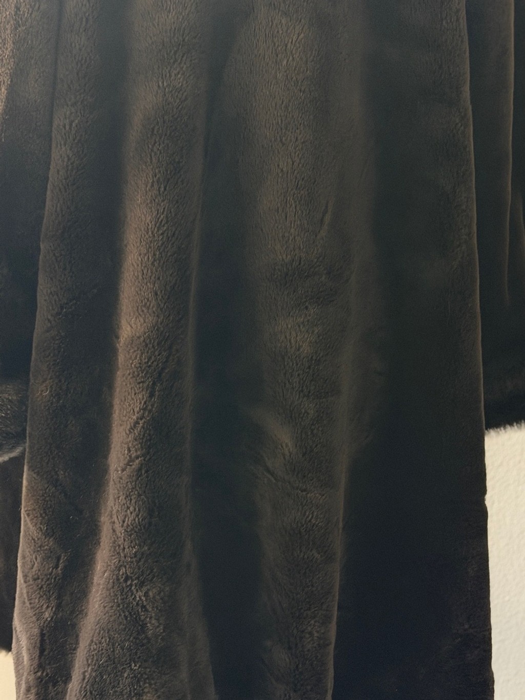 Vintage Marvin Richards Luxurious Dark Brown Faux Fur Coat with Plush Trim