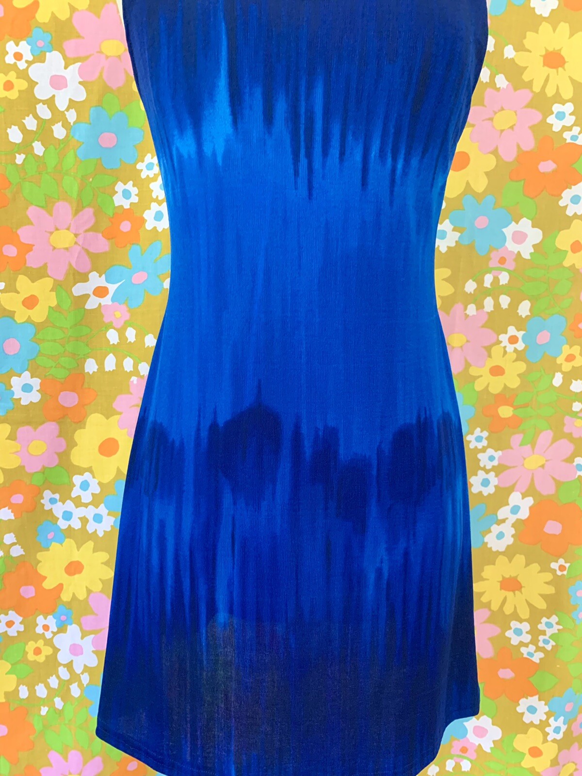 Vintage 1990s iconic blue ombré mini dress size S/M