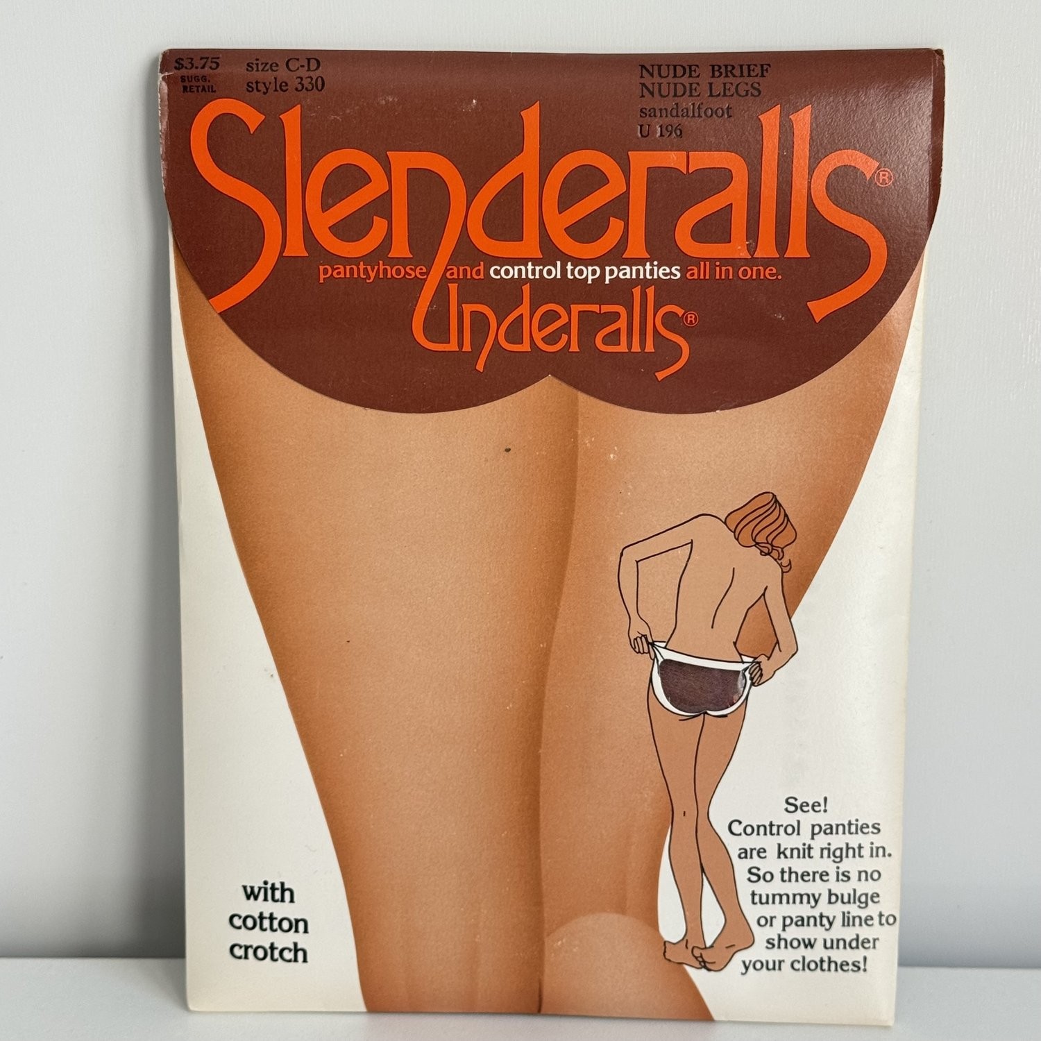 Slenderalls Underalls Style 330 Pantyhose Size C-D Nude Nylon 70s-80s NEW U 196