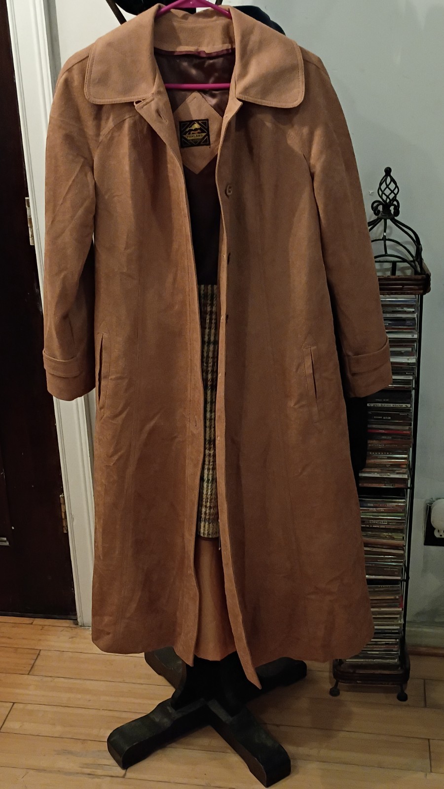 Foxland by Lanson 1970s Brown Coat Vintage Plaid Lining LGWU Union Tag Original