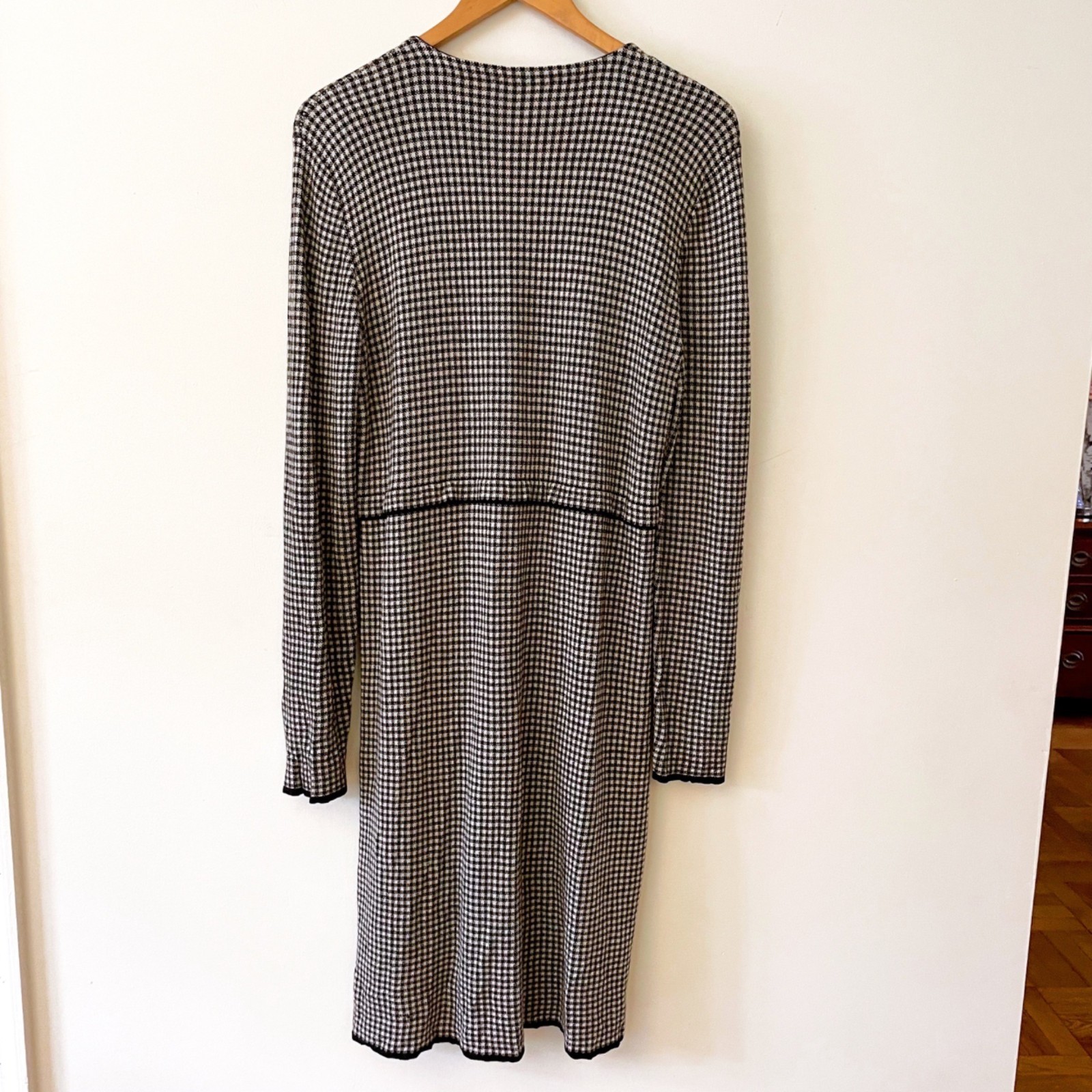 Vintage Max Mara Houndstooth Cashmere/Silk Dress, Size XL