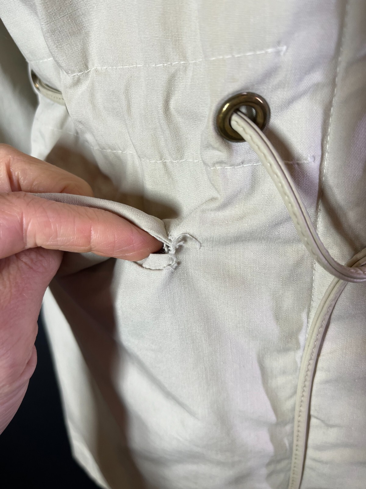 Vintage Debutogs Beige Full Zip Jacket Drawstring Waist