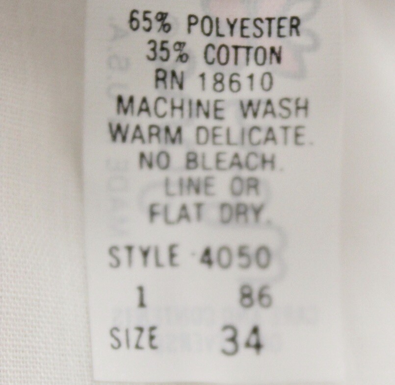 Womens VTG Full Dress Slip Mary Jane Polyester Cotton Blend Eyelet 34 or 36 NIP