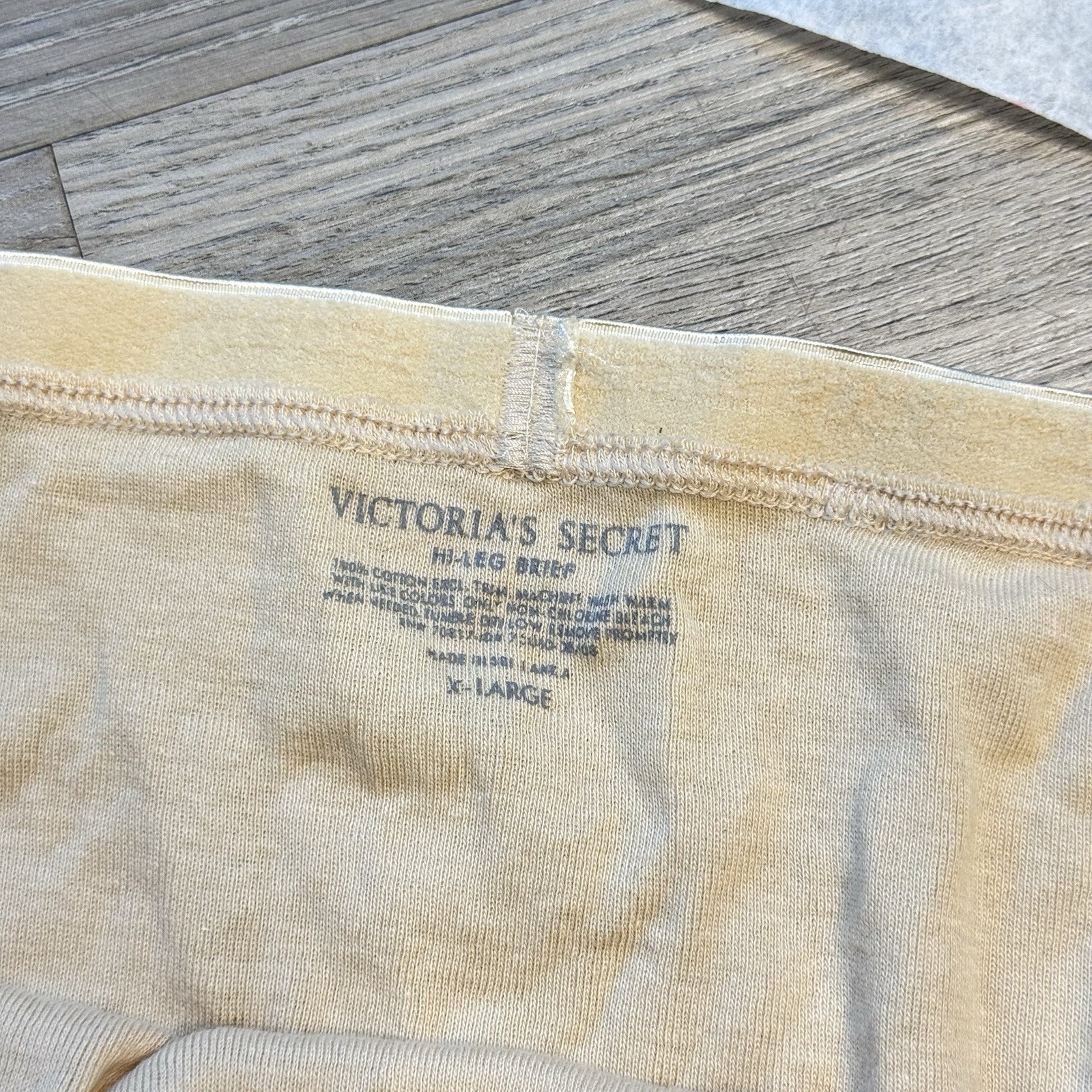 True Vintage Y2k Victoria’s Secret Hi Leg Brief Panty SmoothSz XL Beige