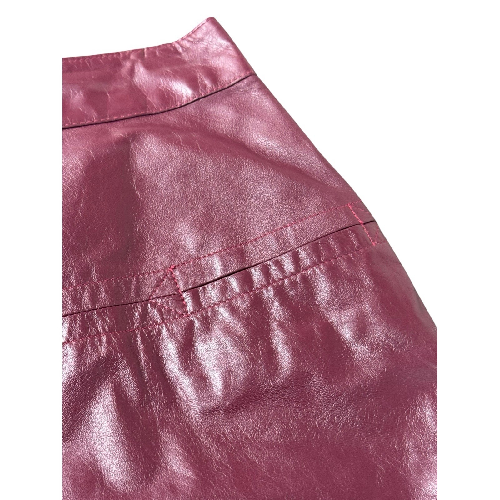Vintage Y2K Pia Rucci 6 Burgandy Wine Leather Pencil Skit Mob Wife Office Siren