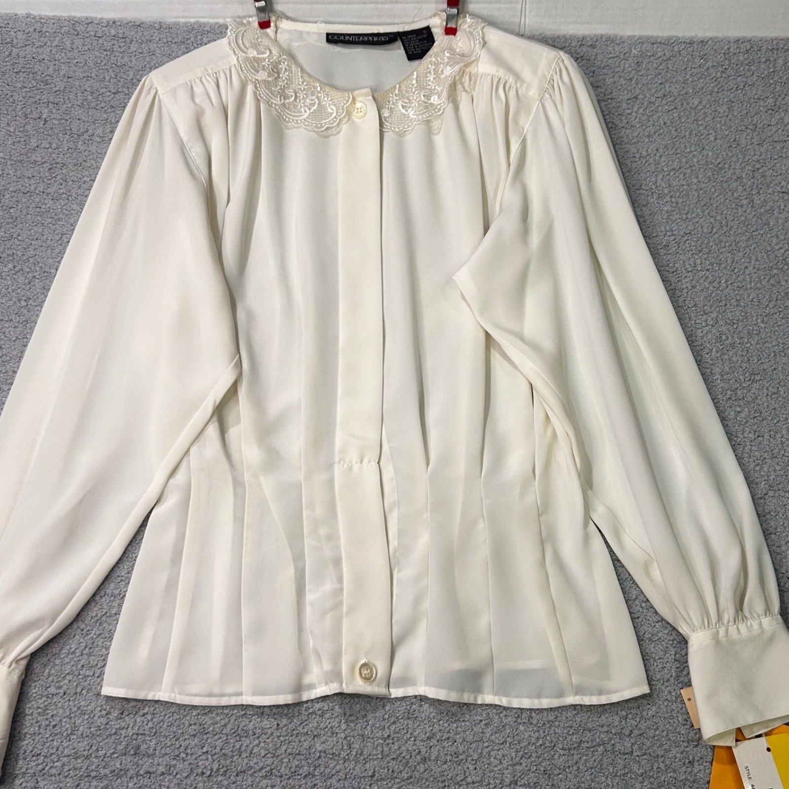 Counterparts Blouse 80s Vintage 10 Cream Lace Coquette Cottagecore Romantic