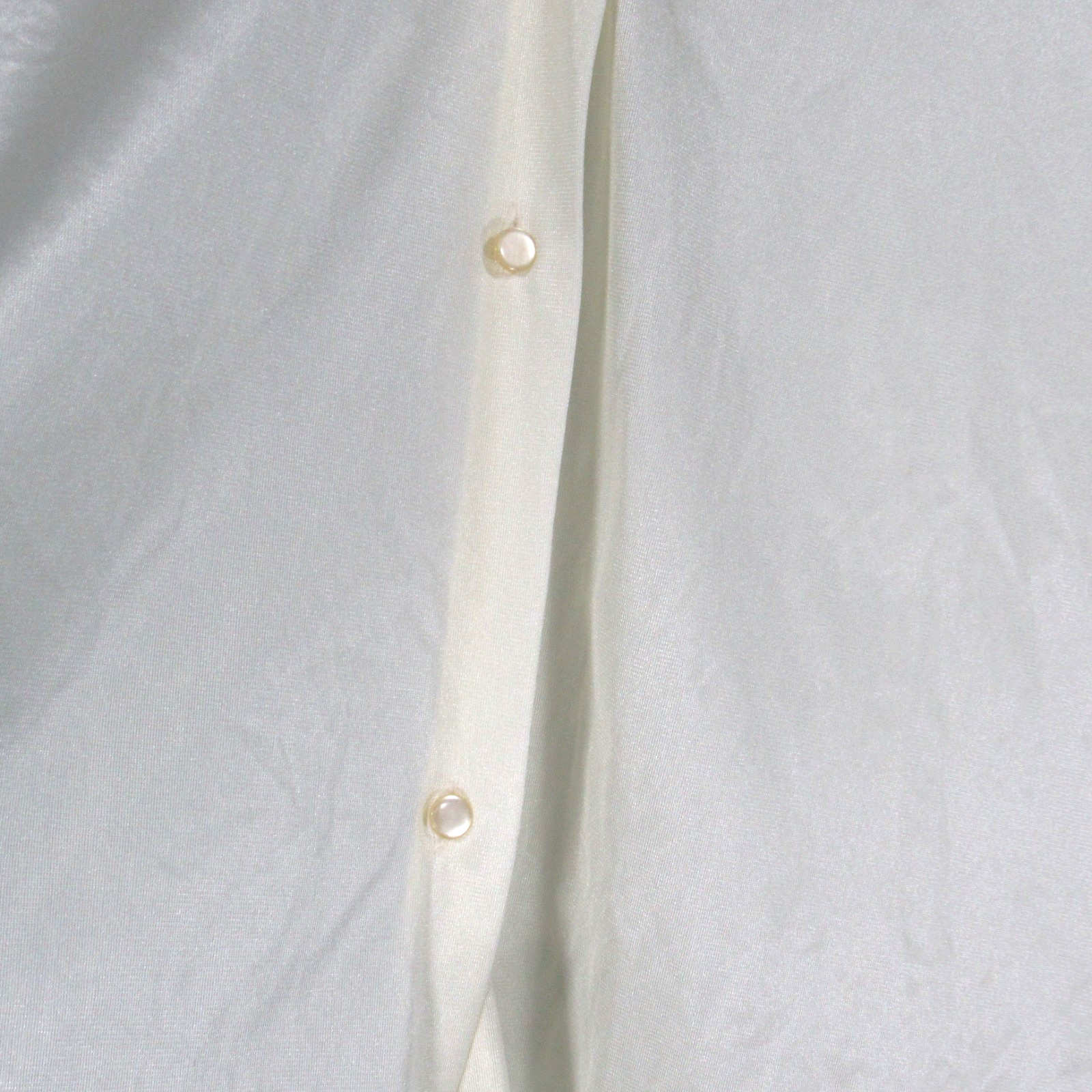 VTG GOSSARD ARTEMIS Silky NYLON Ivory LACE DETAIL Button LOUNGE BABYDOLL ROBE L