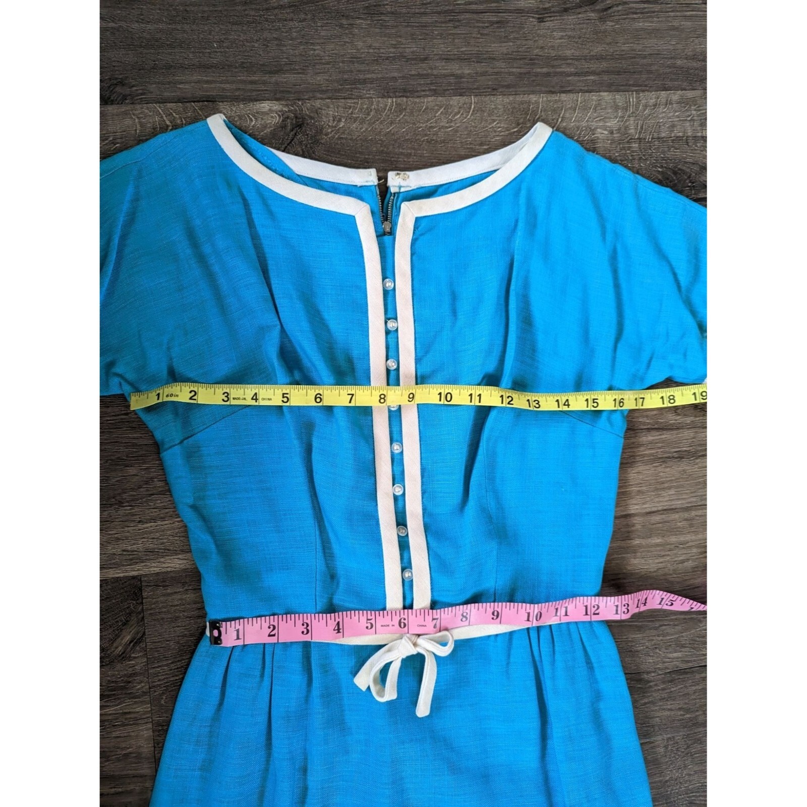 Vintage Helen Whiting 60s Robin’s Egg Blue Pencil Career Dress