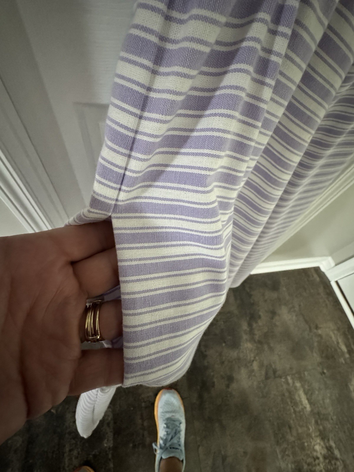 The American Shirt Dress Vintage 80’s Lavender White Stripe Size 11/12 USA