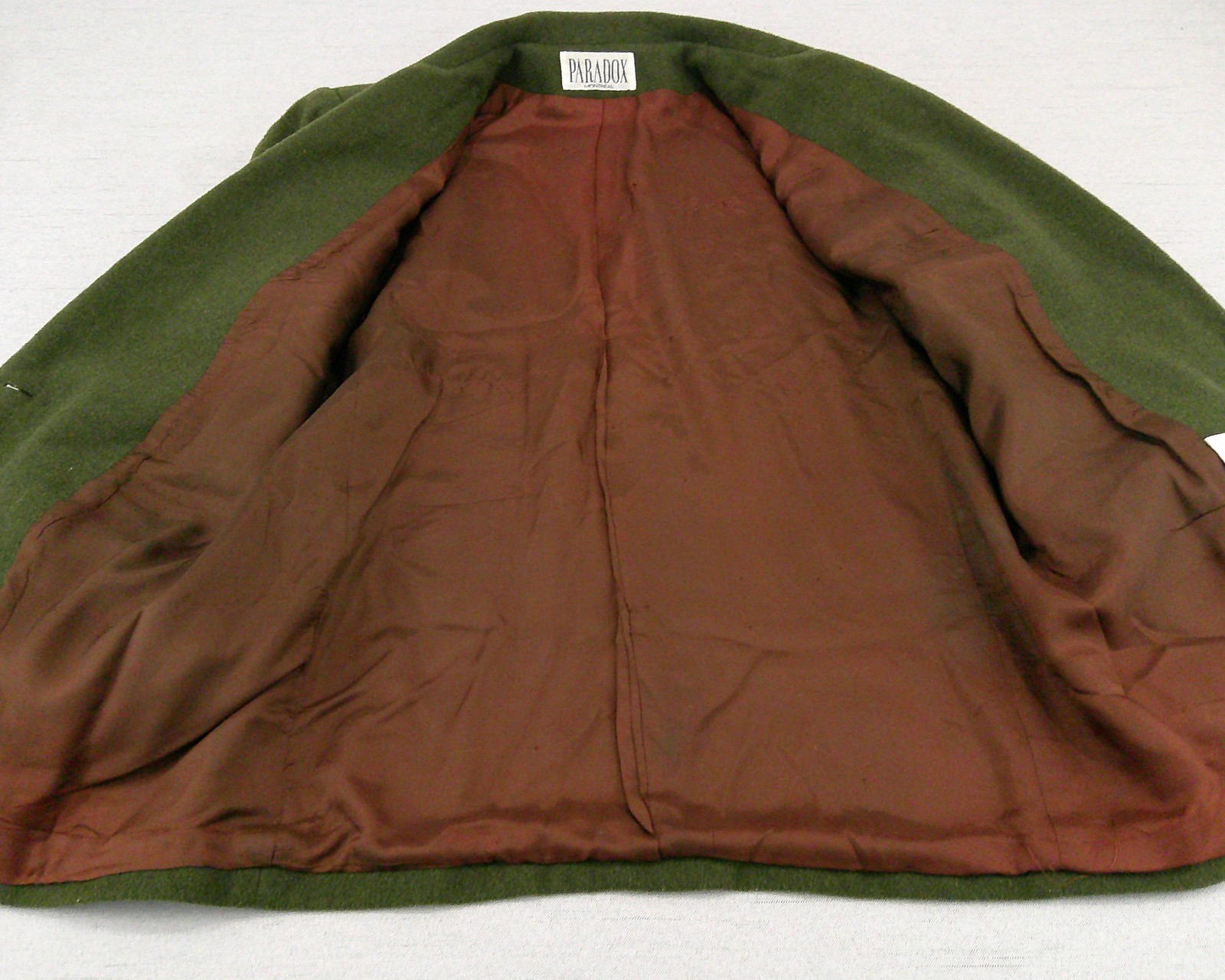 Paradox Vintage Blazer Womens 13 14 Green Wool Boxy Shoulder Pad Made Canada