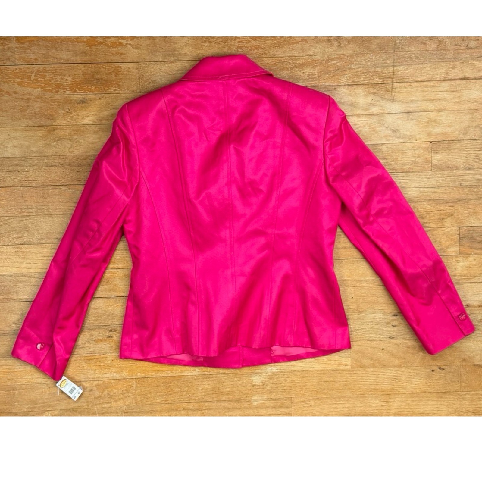 Vintage Bright Pink Blazer Womens Size Small Cotton/Silk Sport Coat Suit Jacket