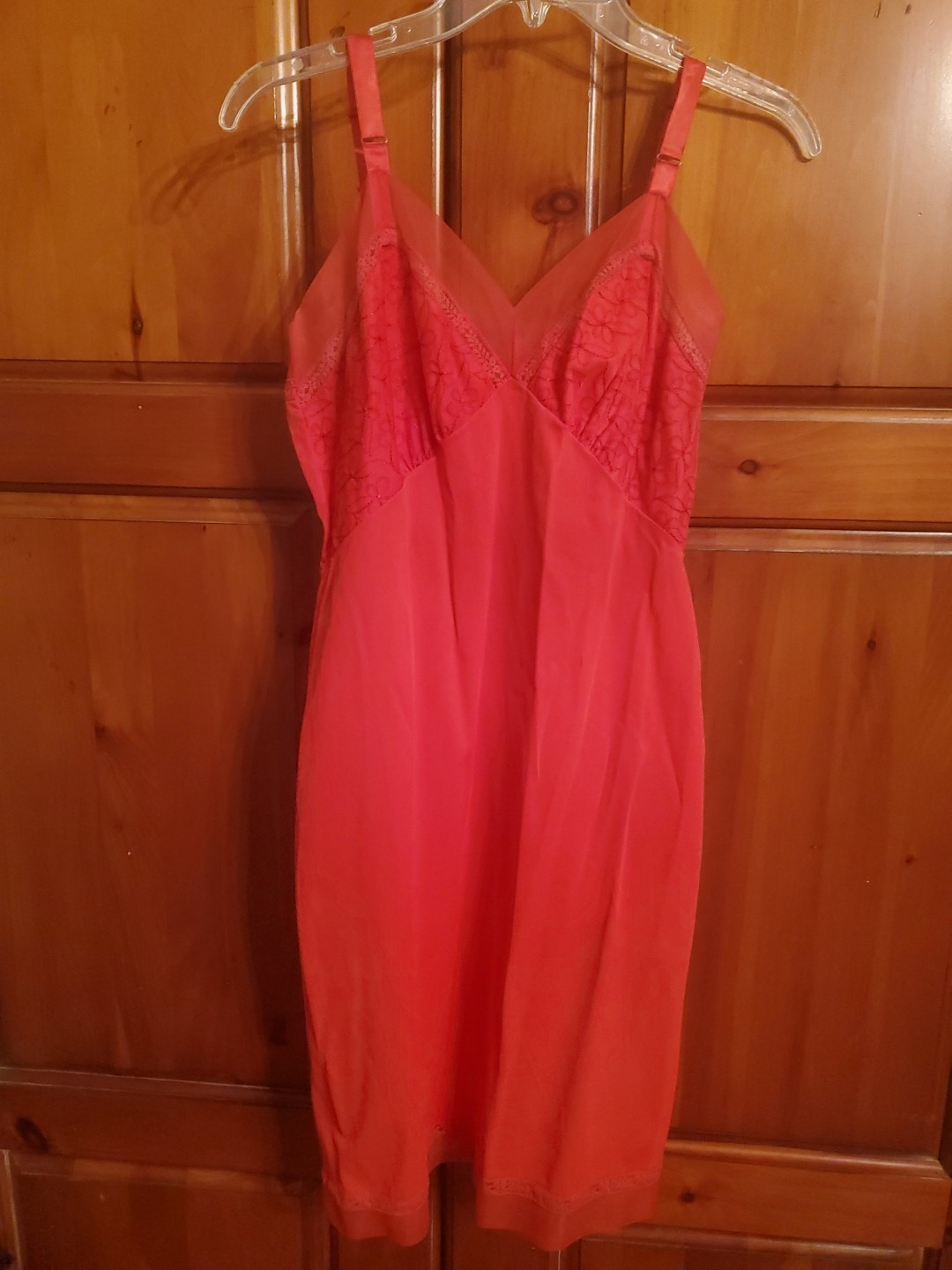 Vintage Roger’s Fullslip Size 34 Short Nylon Tricot Rn20223 Red