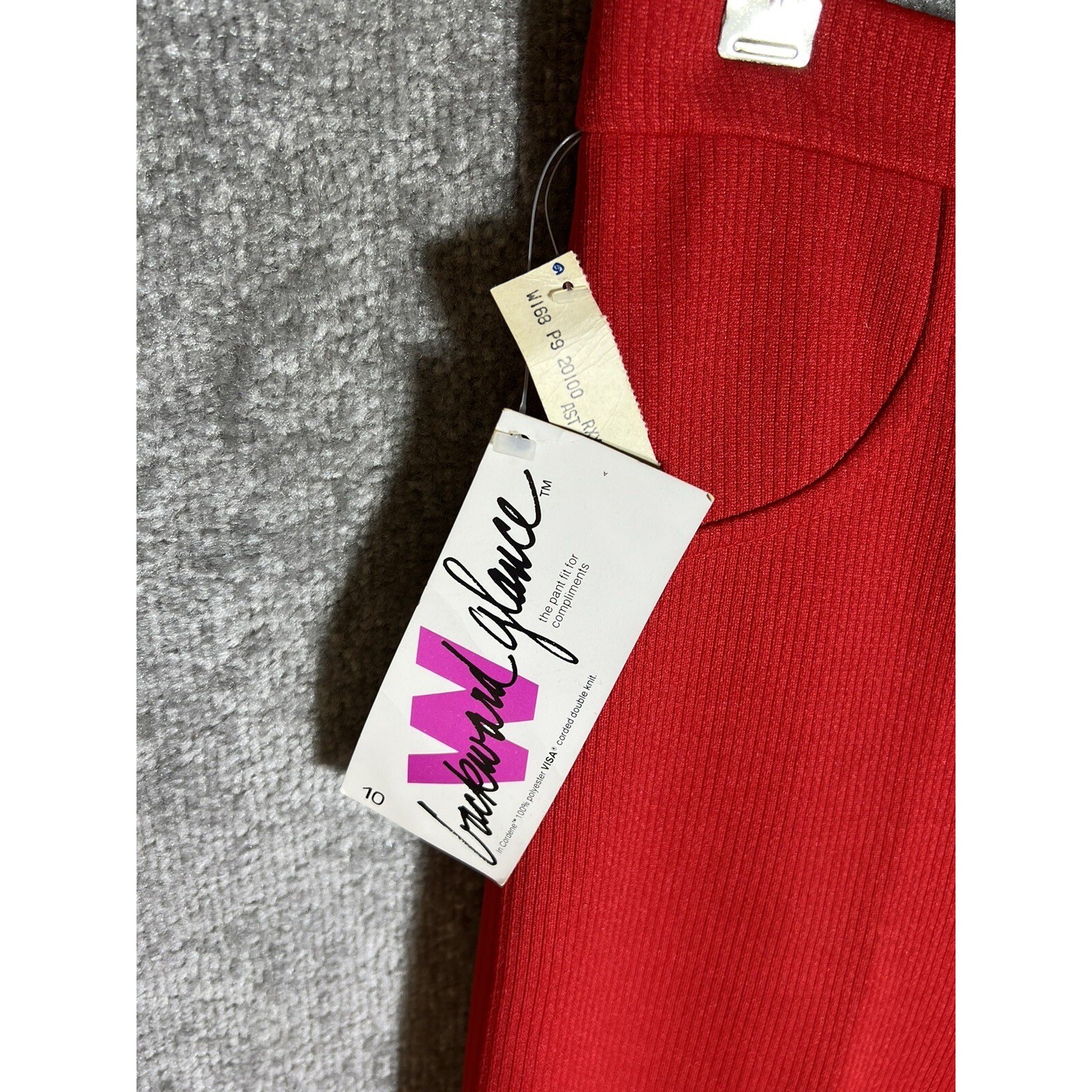 Vintage Wendy Winter Polyester Corded Double Knit Pull On Pants Womens Sz 10 Red