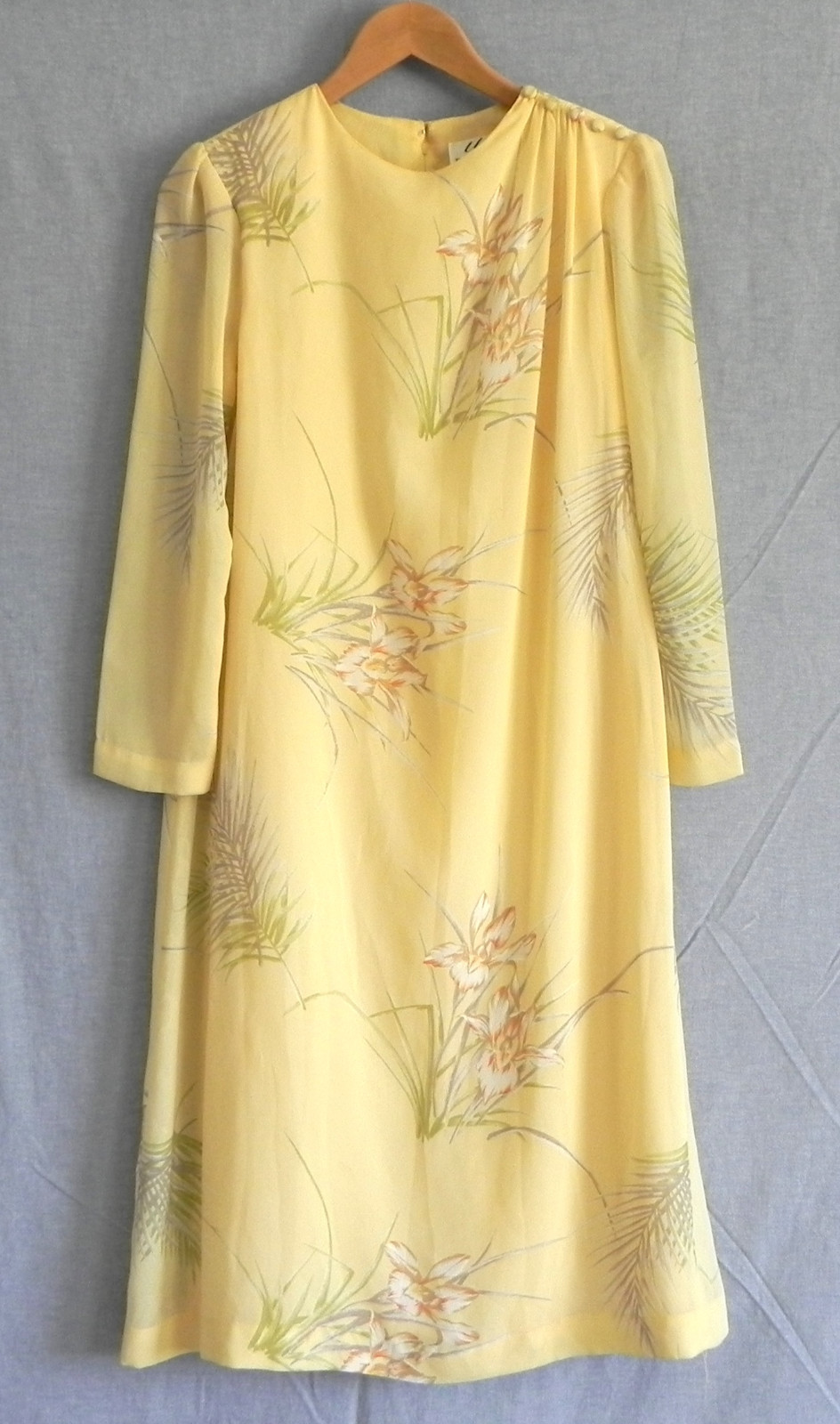 Vtg Umba for Parues Feinstein Dress Multi-Color Floral Long Sleeve Size 14(US10)