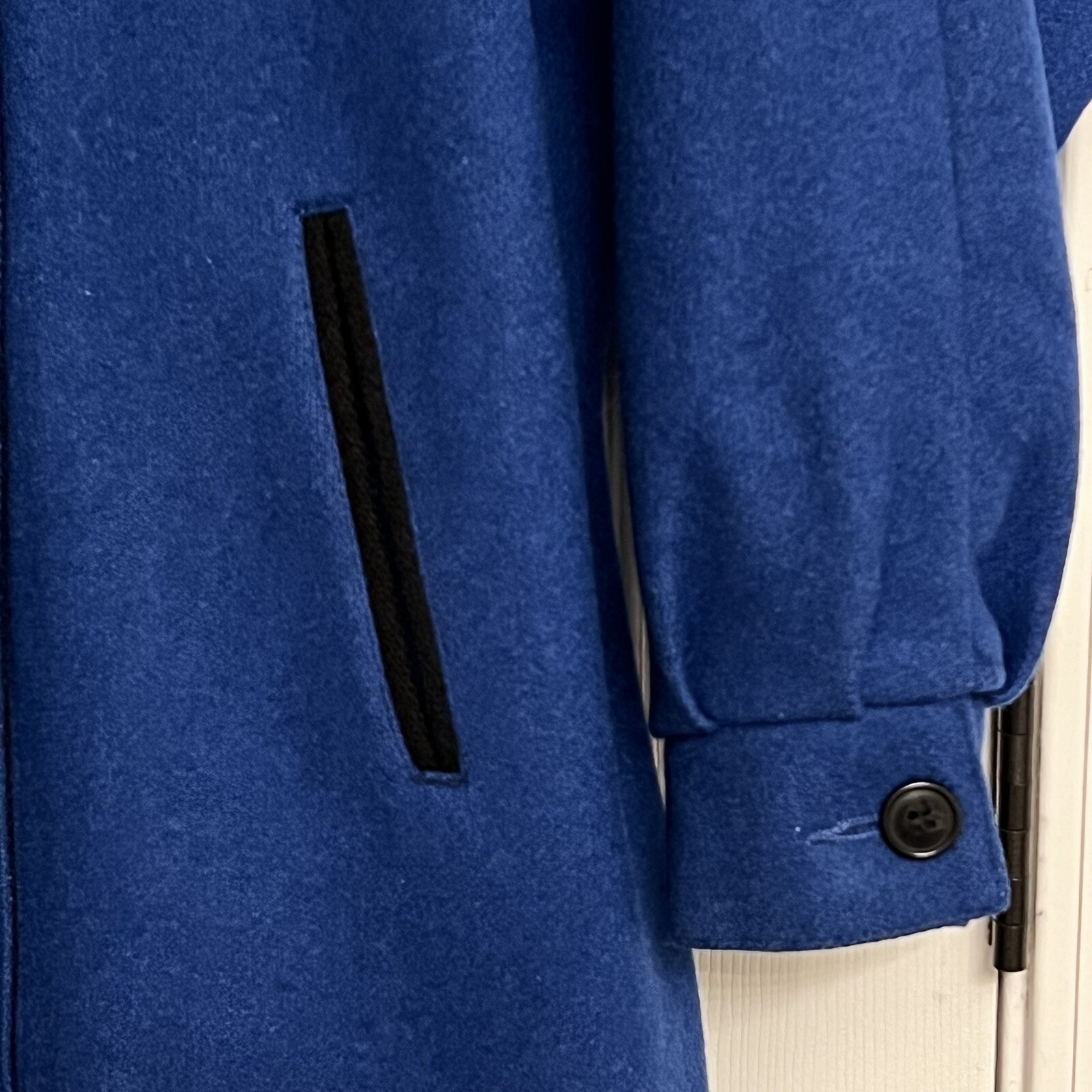 Wool Coat Casa De Lana Women’s size 5/6 Small Bright Royal Blue Vtg Retro Winter
