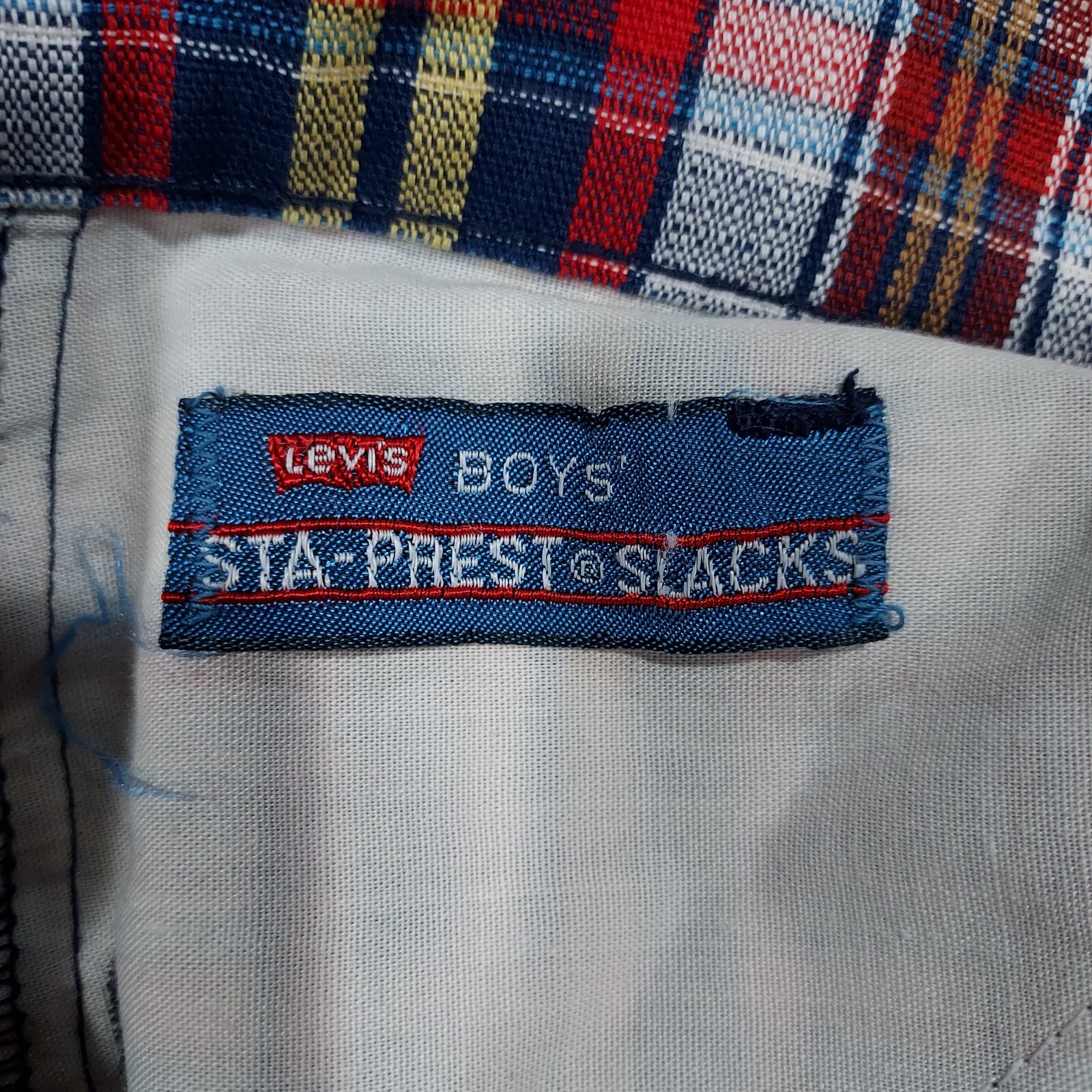 VTG 70’s Levi’s Boys Sta-Prest Plaid Flare Slacks Reg 12 Made in USA