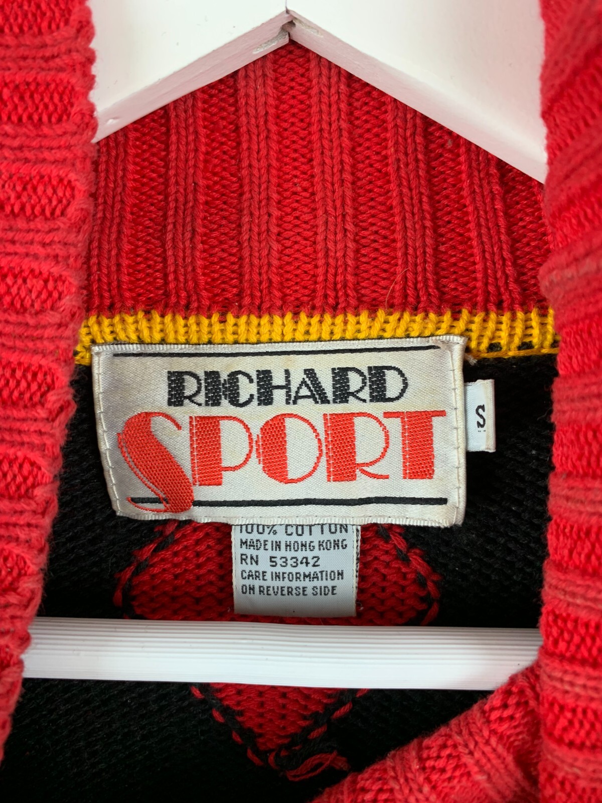 Vintage Ugly Sweater Richard Sport Small S Mock Diamond Shapes Sequins Beaded