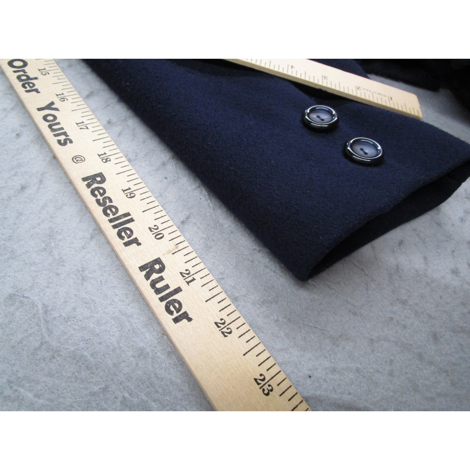 Georges Rech Air France Paris Vintage Navy Wool Double Breasted Coat Womens 36