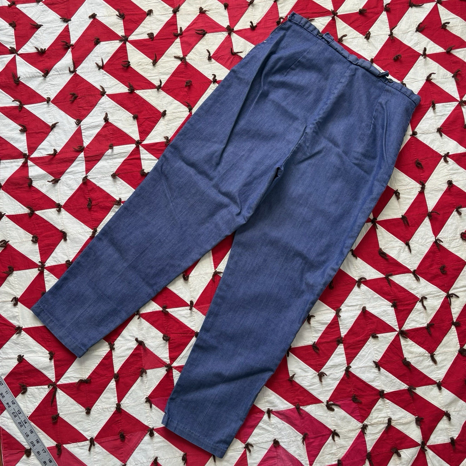 Vintage 1960s 70s Polyester Side Zip Pants Women’s BROKEN ZIPPER