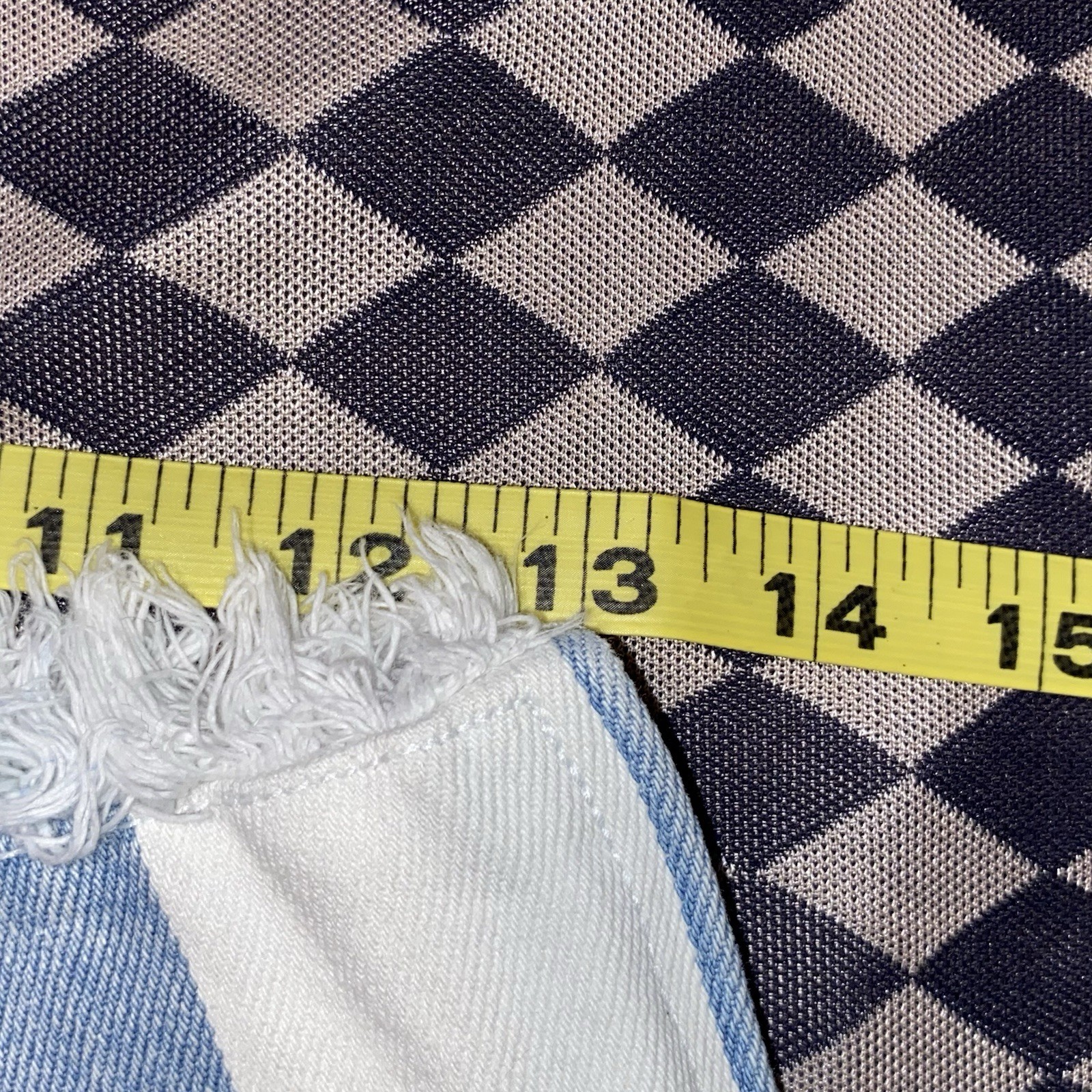 Vintage Nuovo County Seat Striped Denim Mini Skirt Blue White Wrap Front 5/6