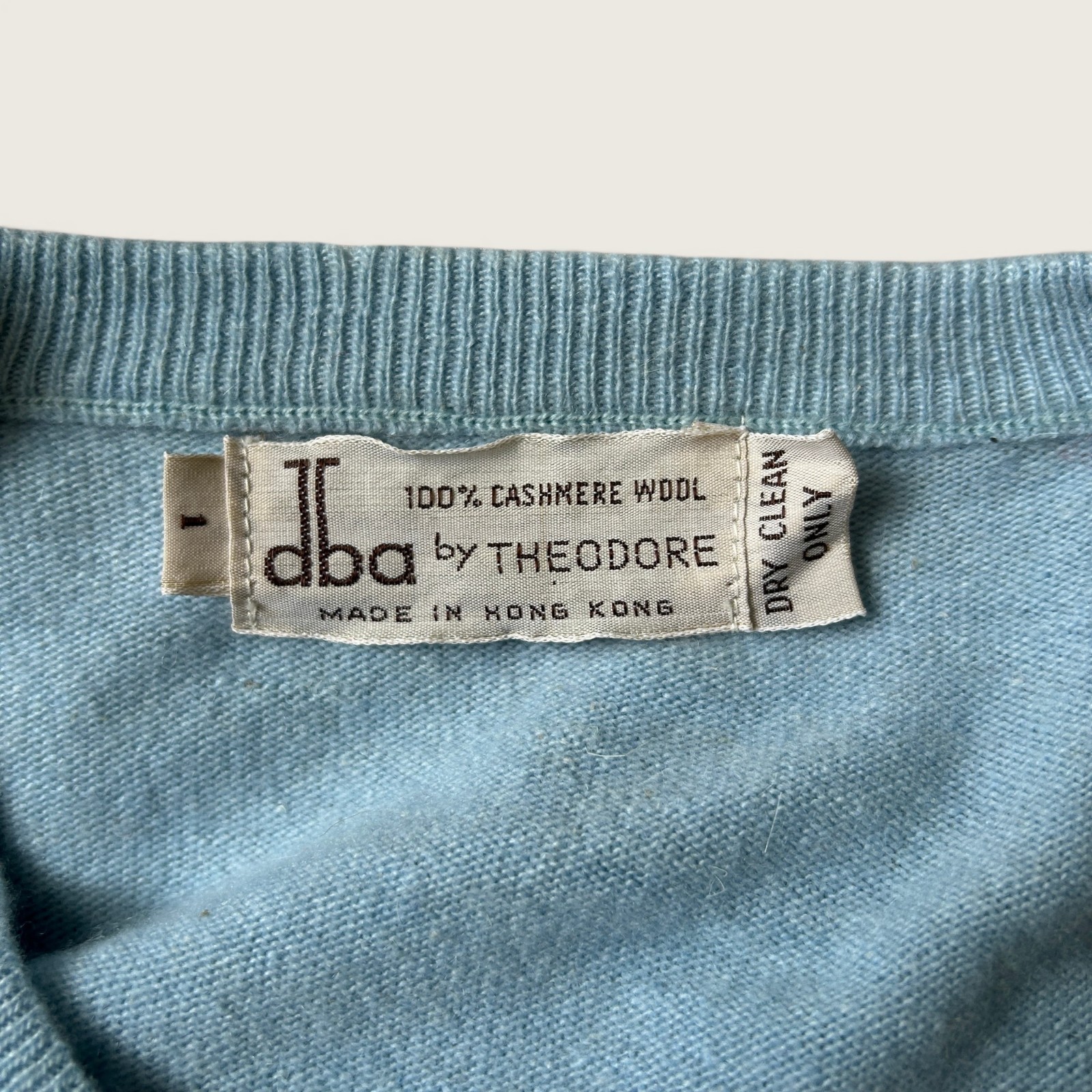 Vintage Cashmere Twin Set Cardigan + Sweater DBA by Theodore Blue Peach