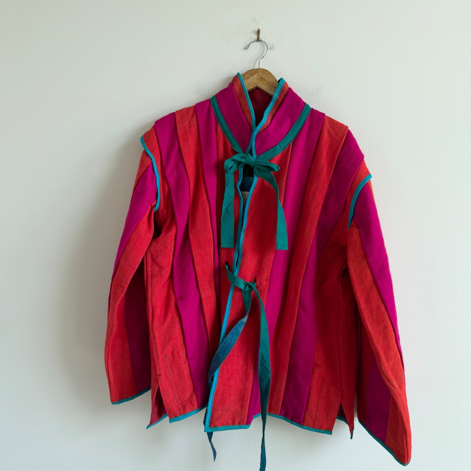 Vintage Rare Space Islands Light Industries Striped Handwoven Jacket