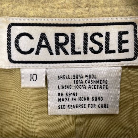 Vintage Carlisle wool and cashmere blend yellow blazer / jacket size 10 w flower