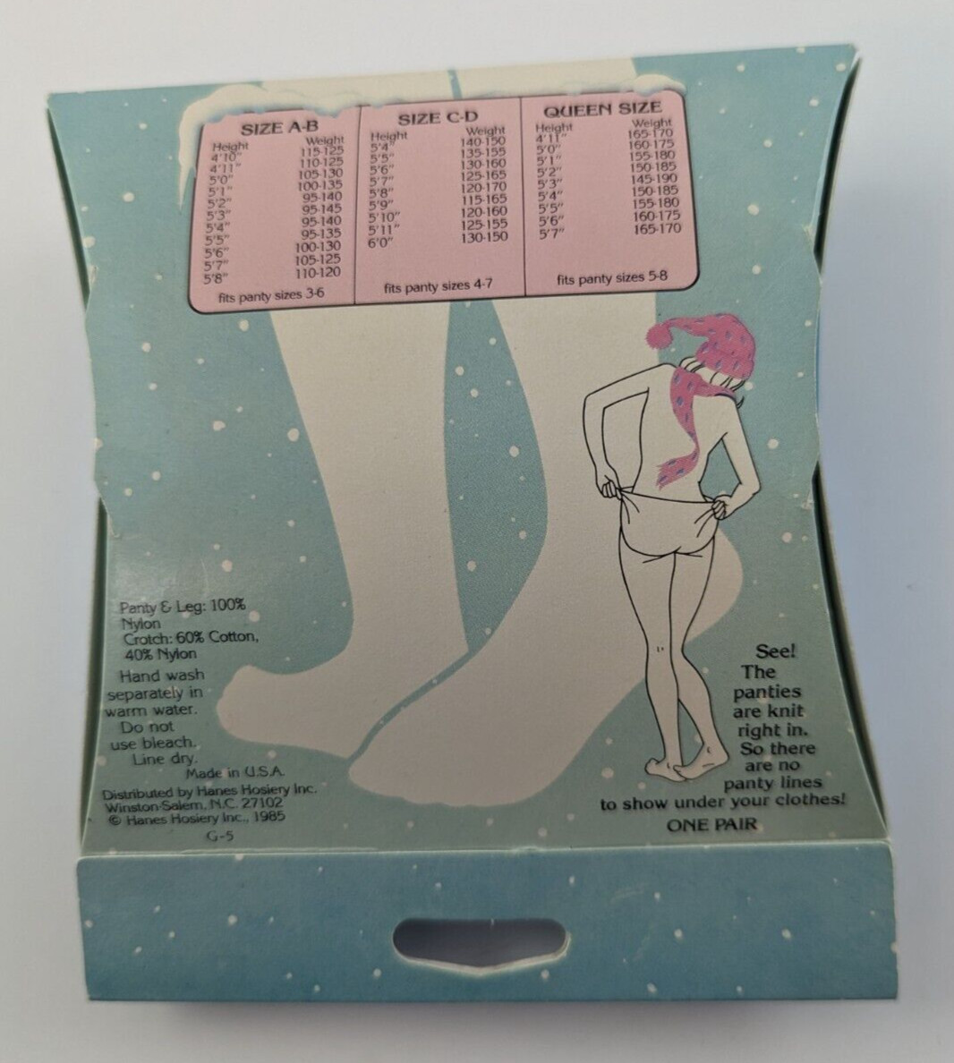 Vintage 1985 Winteralls Pantyhose Gray Size C-D Style 380 NOS
