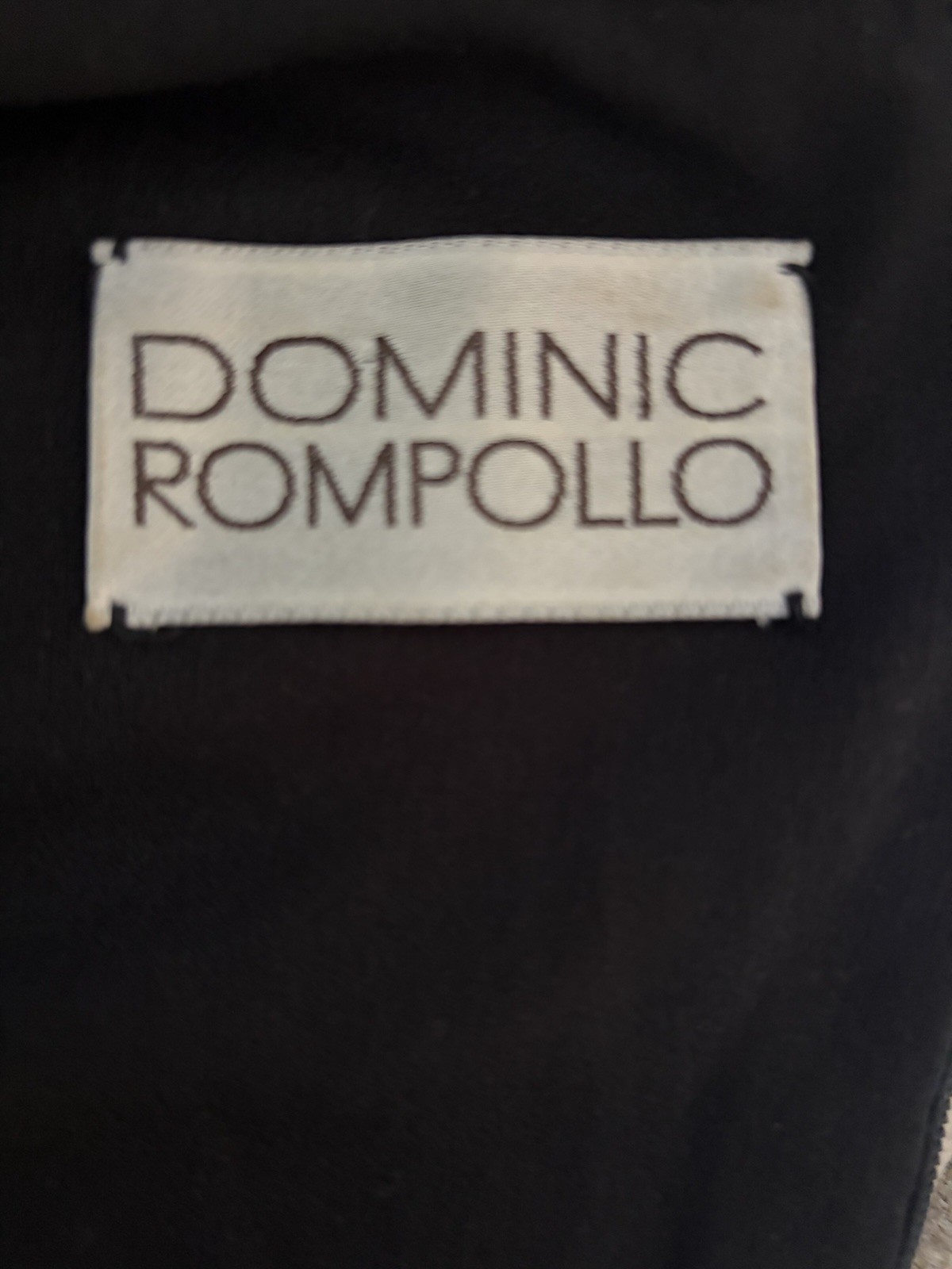 Vintage Dominic Rompollo Dress Gown Sz 6 Black Sequins Gold Belt Long Sleeve