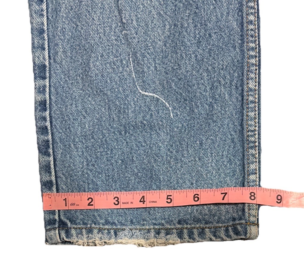 Vintage Levis 505 0216 Womens 31×26 Jeans Straight Distressed Paint Indigo Fades