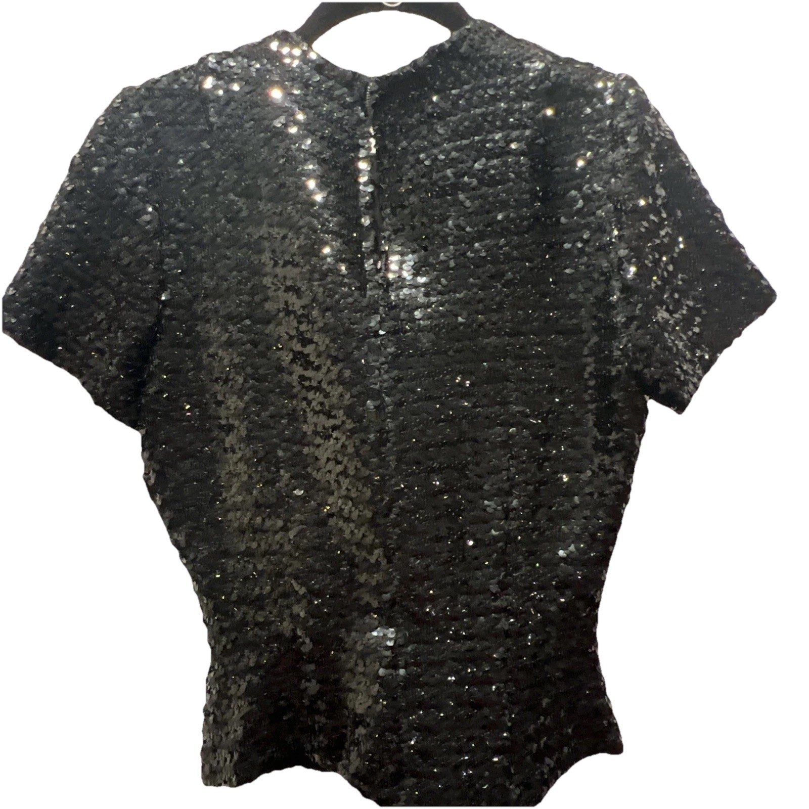 LIPMAN WOLFE GORGEOUS Top Blouse BEADED SEQUINS-Silk Vintage Small