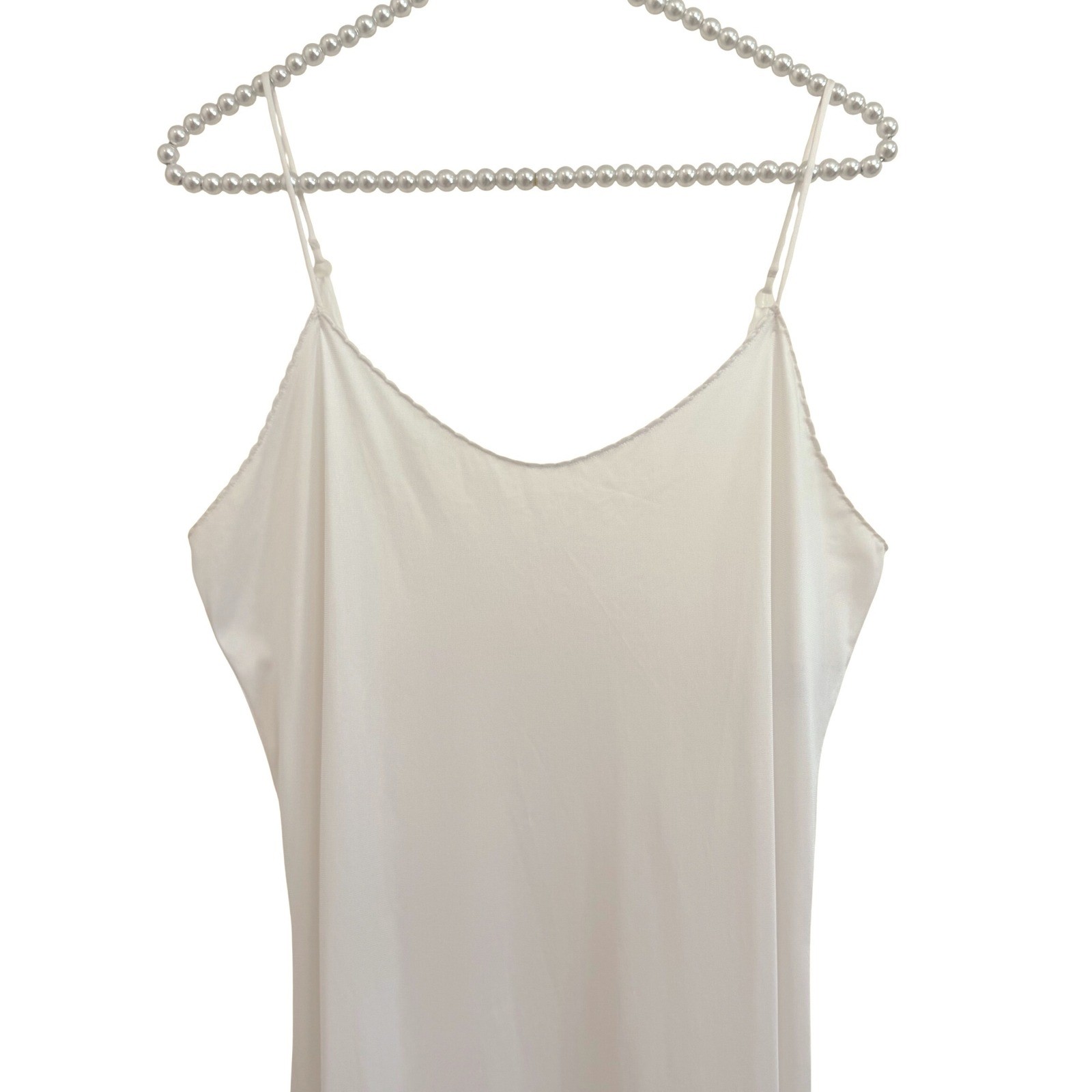 Vassarette Vintage White Full Slip Dress Nylon Adjustable Straps Sz 34 32/40