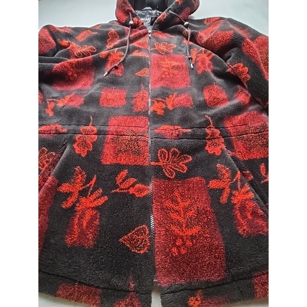 Forecaster Floral Fleece Jacket Hooded Small Full Zip Warm Cozy Vintage Women’s