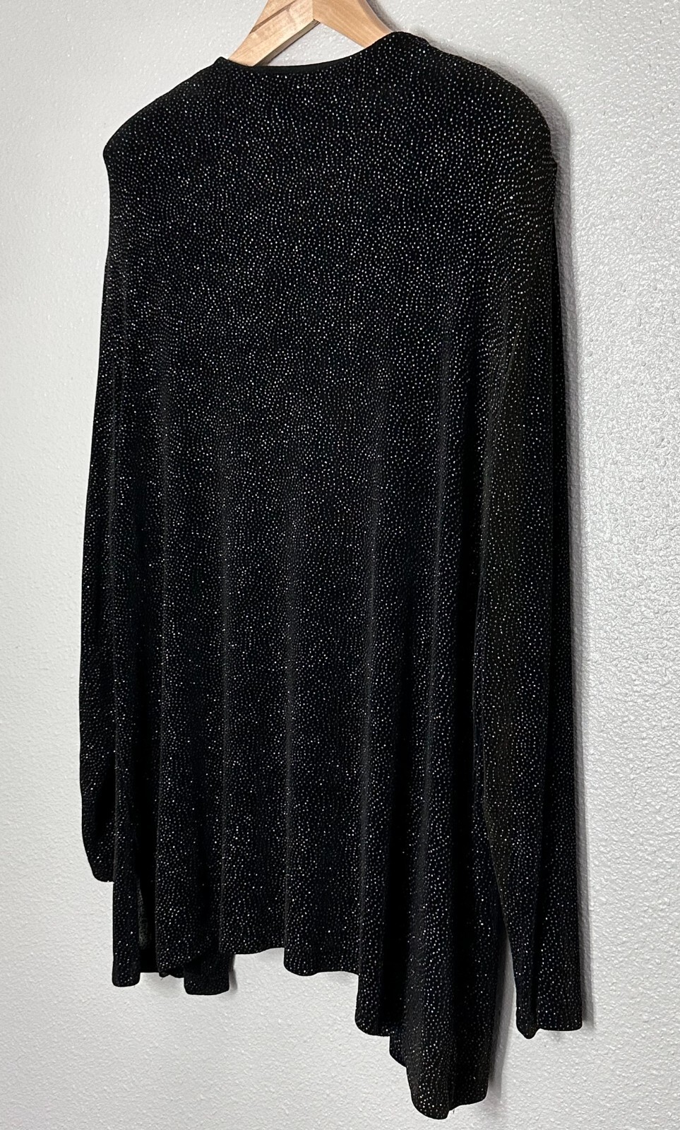 Vintage Amanda Black w/ Iridescent Sparkle Open Front Stretch Cardigan – Women’s