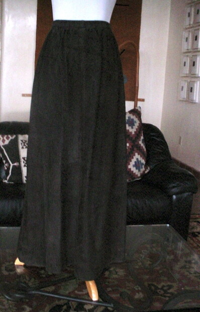 Vintage DONNA KARAN Brown Goat Suede Skirt Size 4 Maxi Wrap 1980’s France