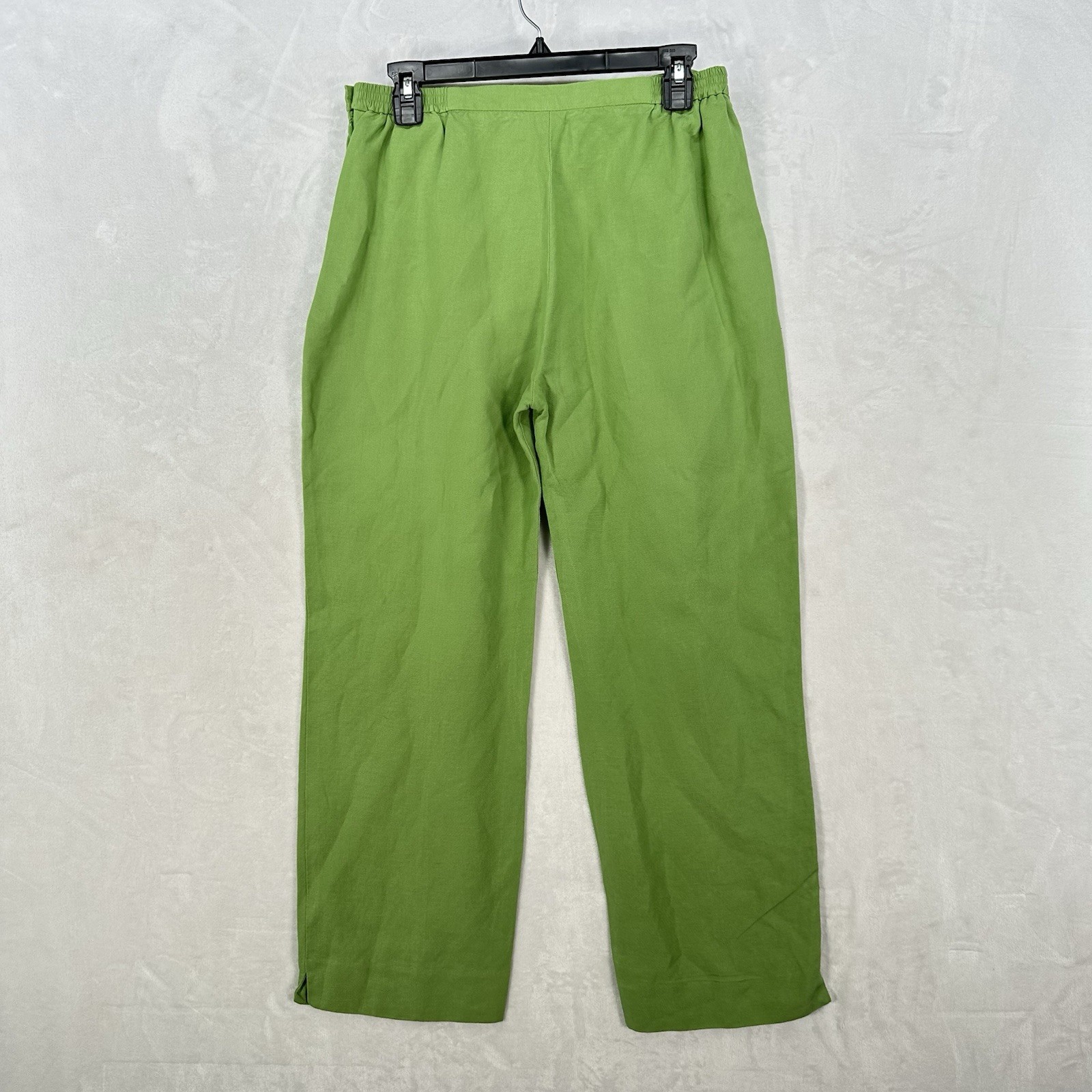 Vintage Judith Hart Pants Set Womens 12 Jacket Linen Blend Lime Green Maximal