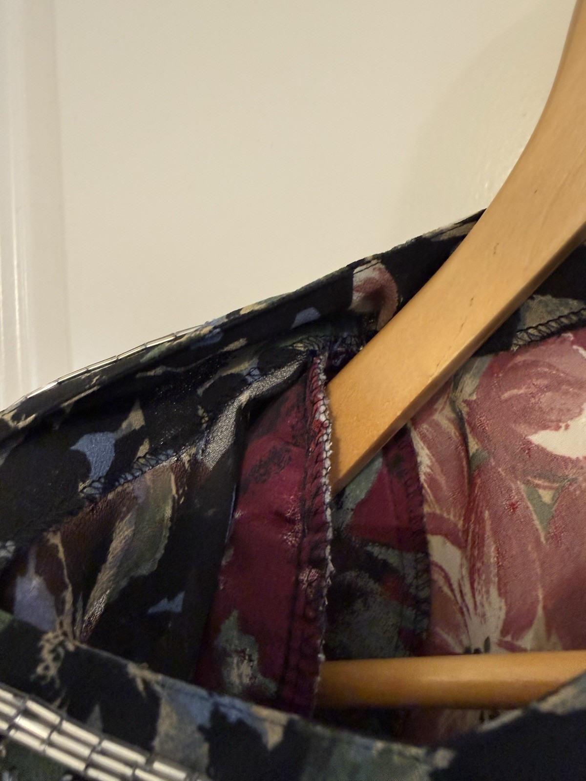VTG Madame Hanai Yukiko japanese Blouse floral sheer embellished estimated small