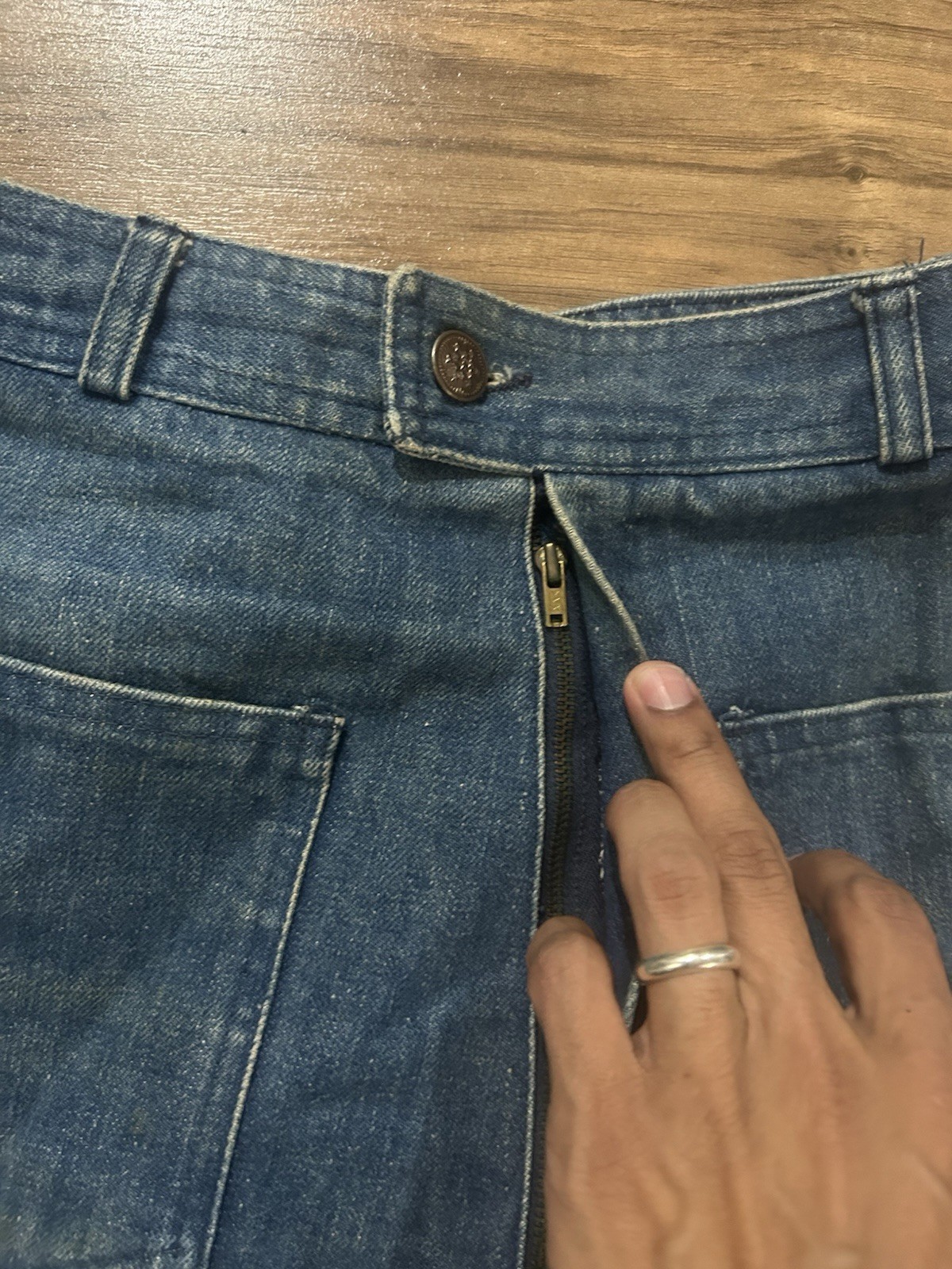 13 Star USN Waves Denim Trousers WWII 1950s Size 25”x29” Military Denim Army USA