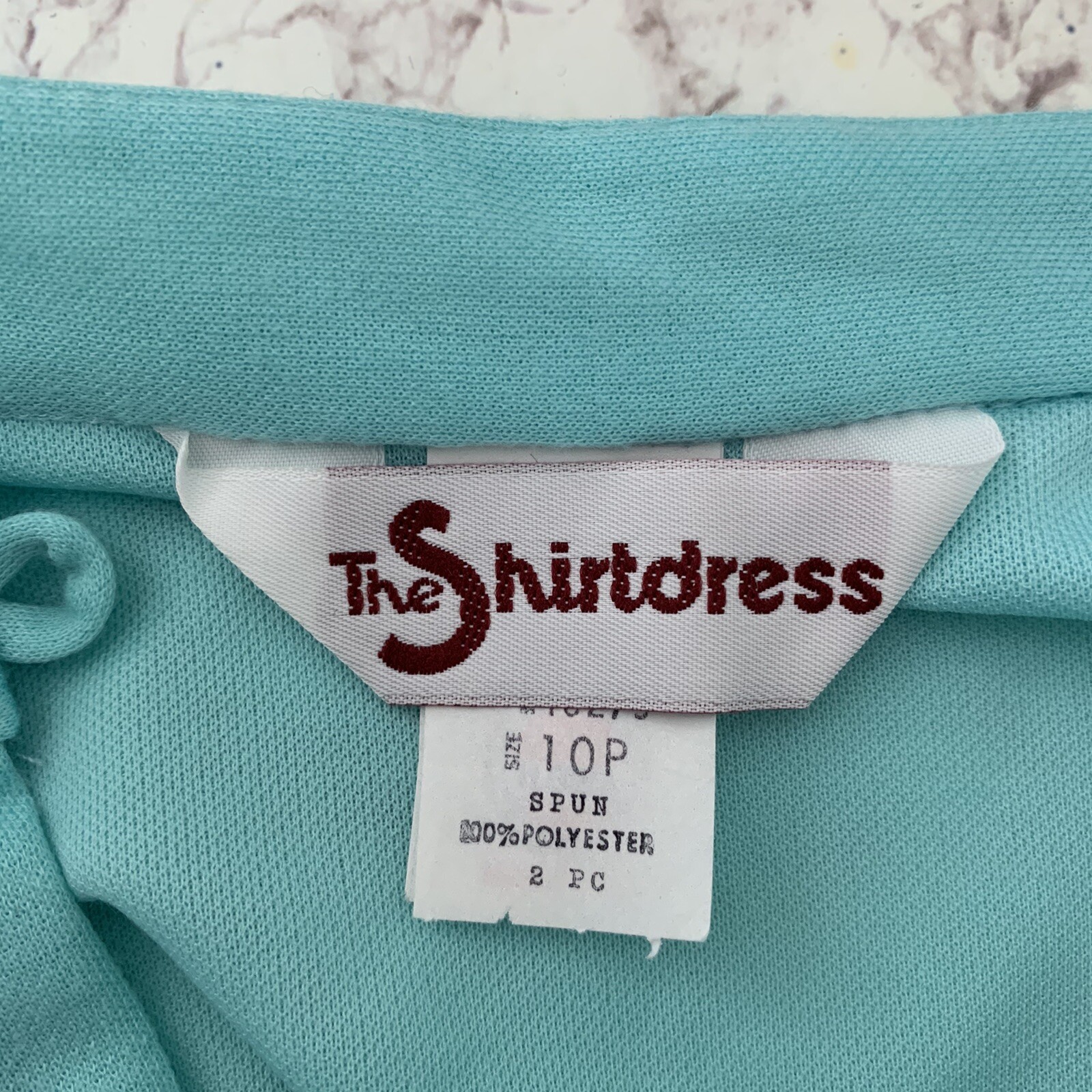 Vintage Dress 10P The Shirtdress Pleated Shoulders Button Top Belted Mint