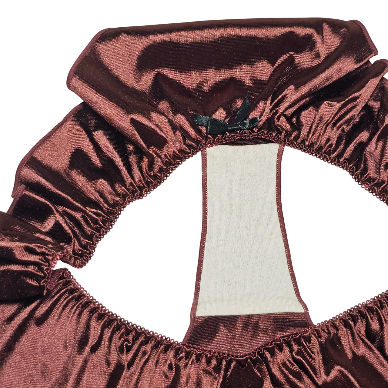 Sissy Glossy Satin Panty Tap Flutter Sleep Short Brown Brief Size 8-9 Hip 42-46″