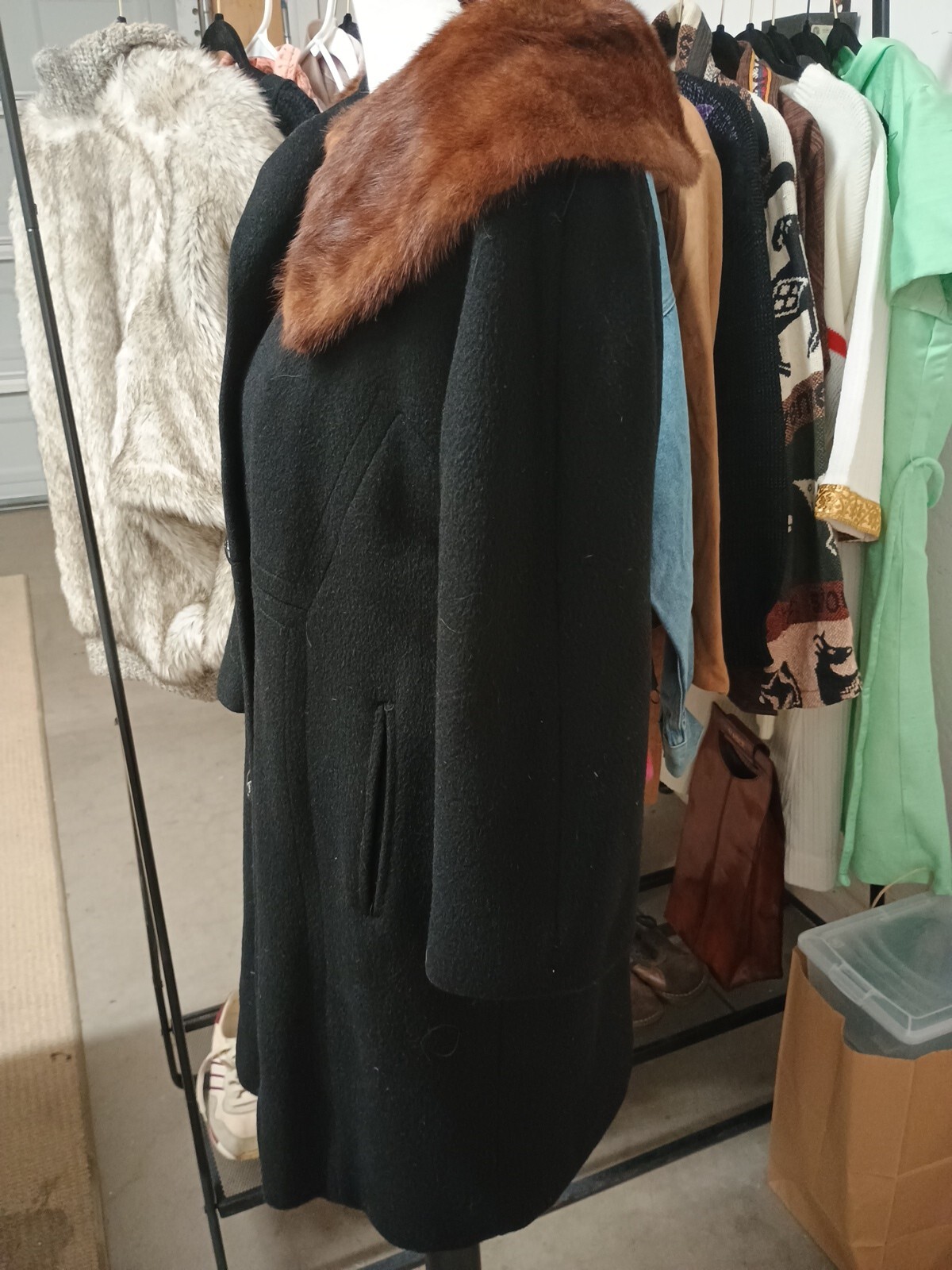 VINTAGE WOOL/FUR COAT