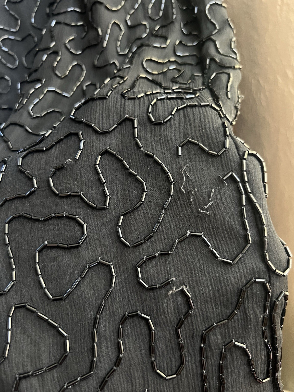 SWEELO Vintage Art Deco 1980’s Beaded Sequin Cocktail Flapper Dress Size M