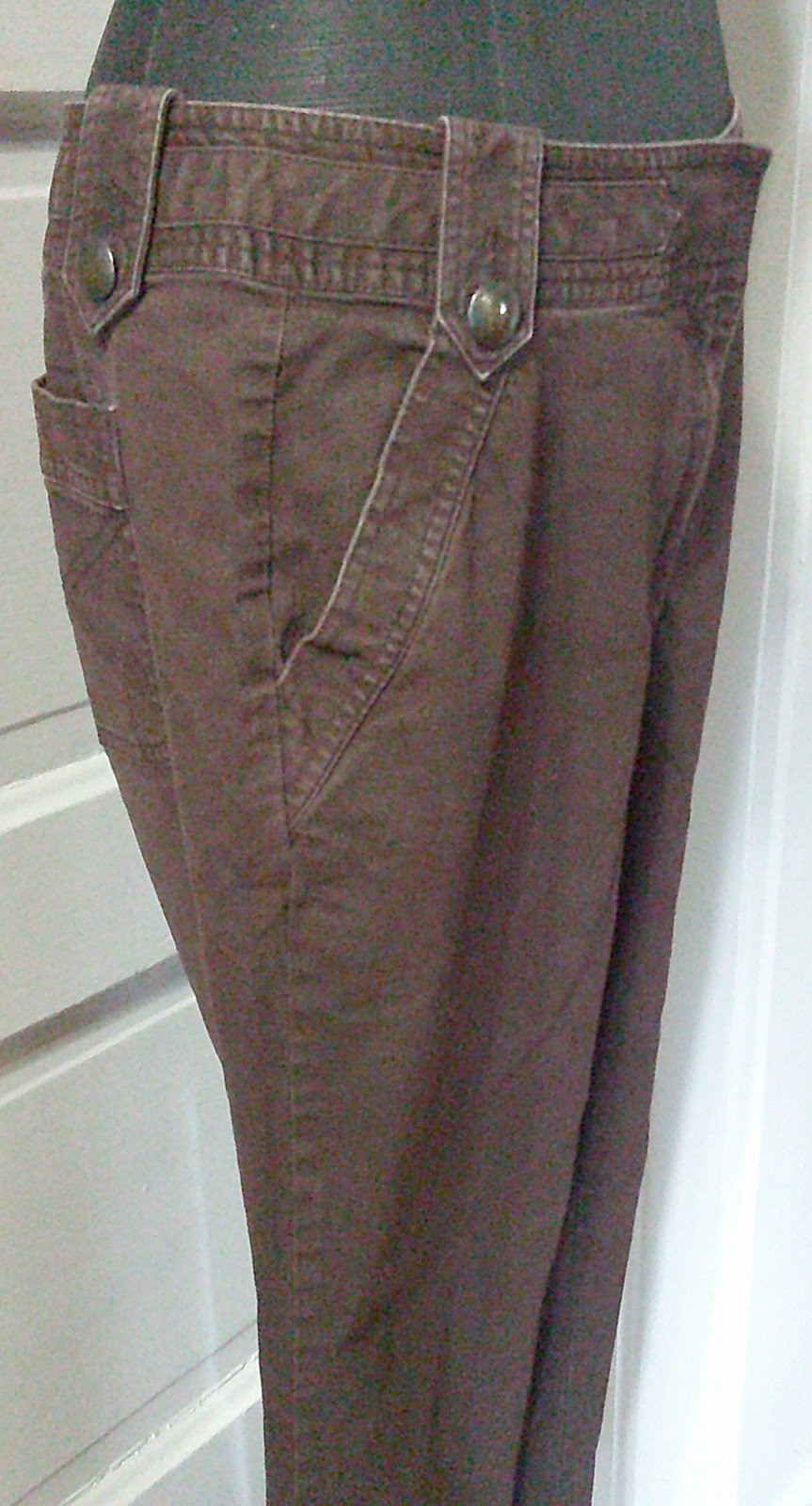 80’s TALBOTS Brown Button Flap Belt Loops Flat Front Jeans 12P