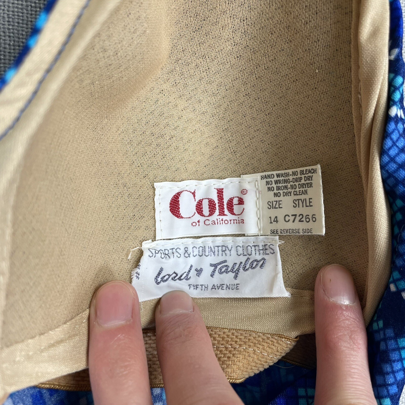 VINTAGE 50s 60s Cole of California One Piece Swimsuit Sz 14 Geometric J24